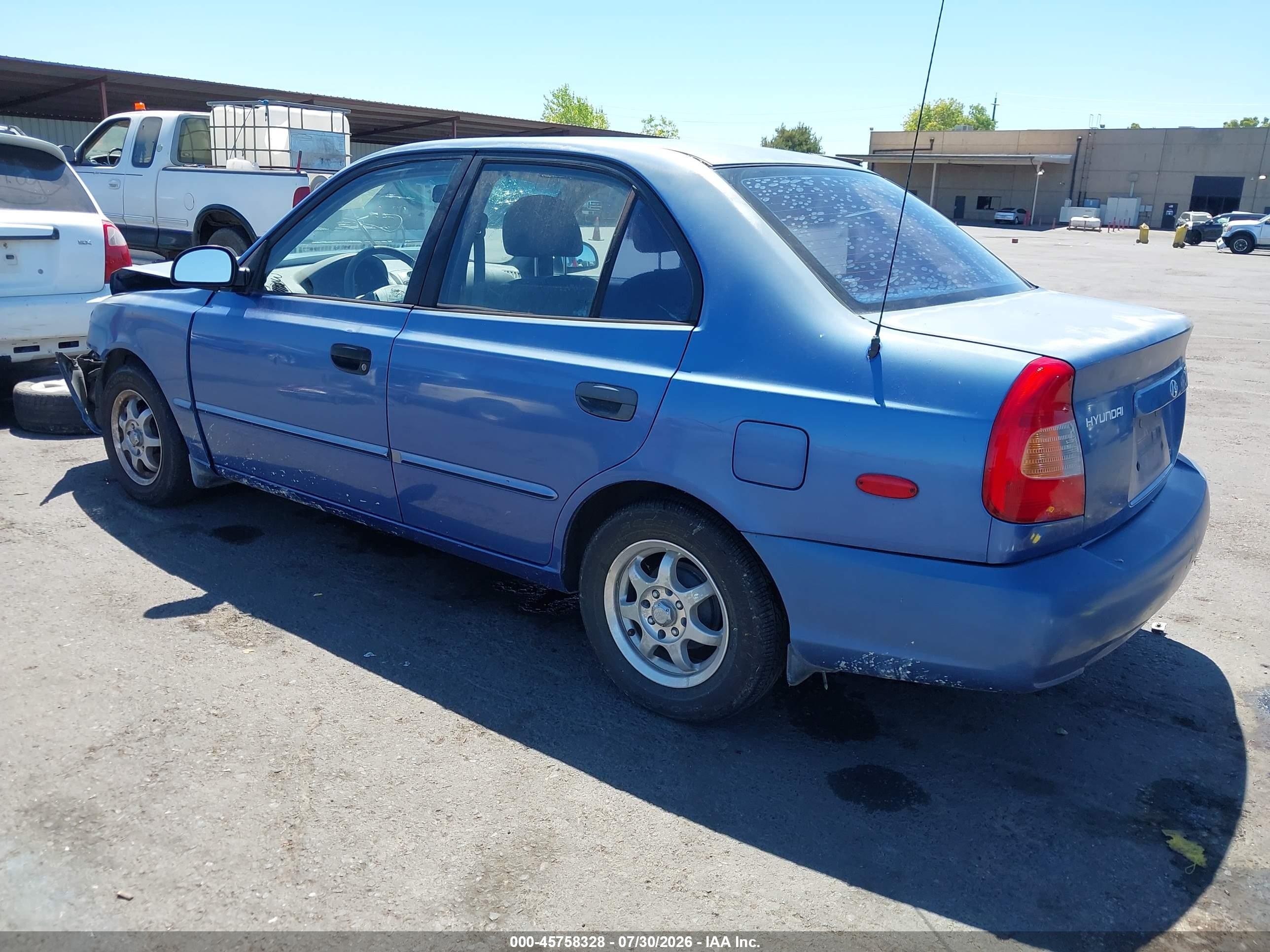 2002 Hyundai Accent Gl Blue vin: KMHCG45C62U332826