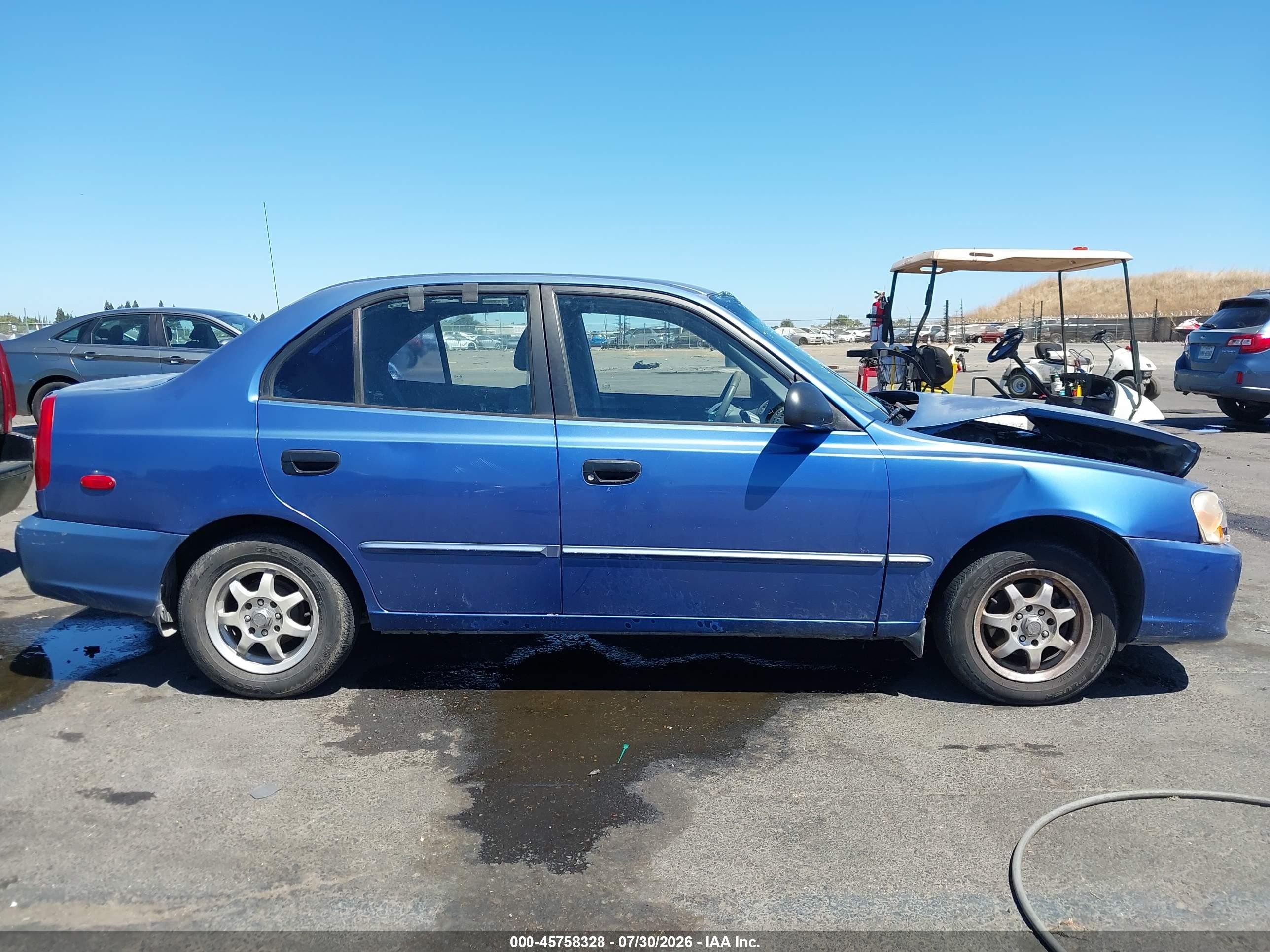 2002 Hyundai Accent Gl Blue vin: KMHCG45C62U332826