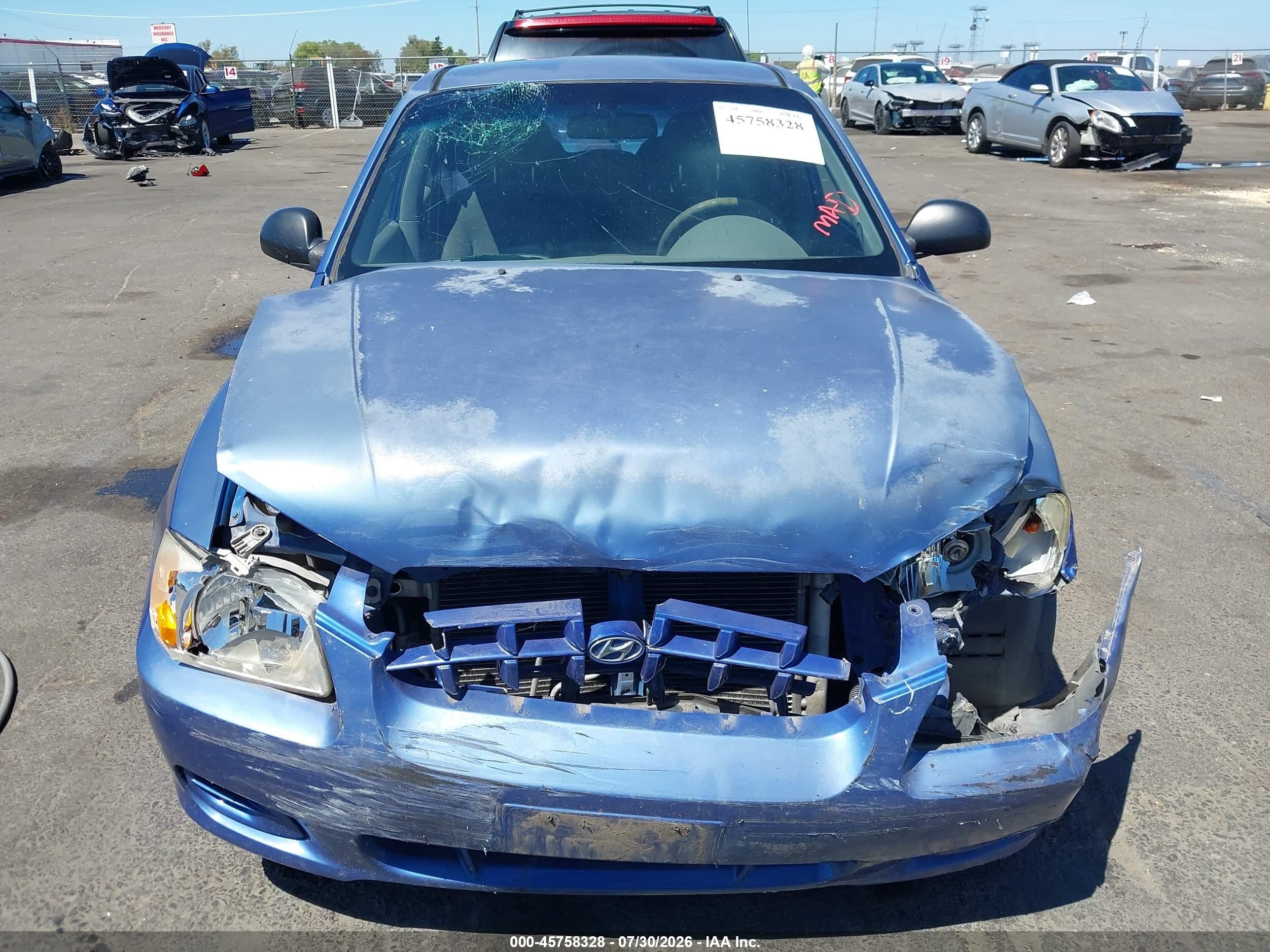 2002 Hyundai Accent Gl Blue vin: KMHCG45C62U332826