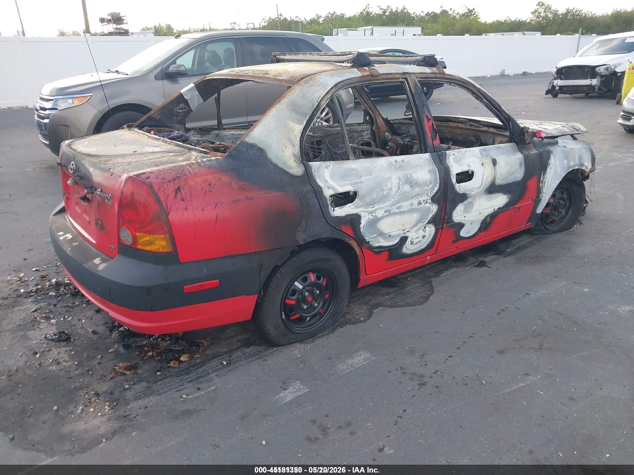 2003 Hyundai Accent Gl Red vin: KMHCG45C63U424620