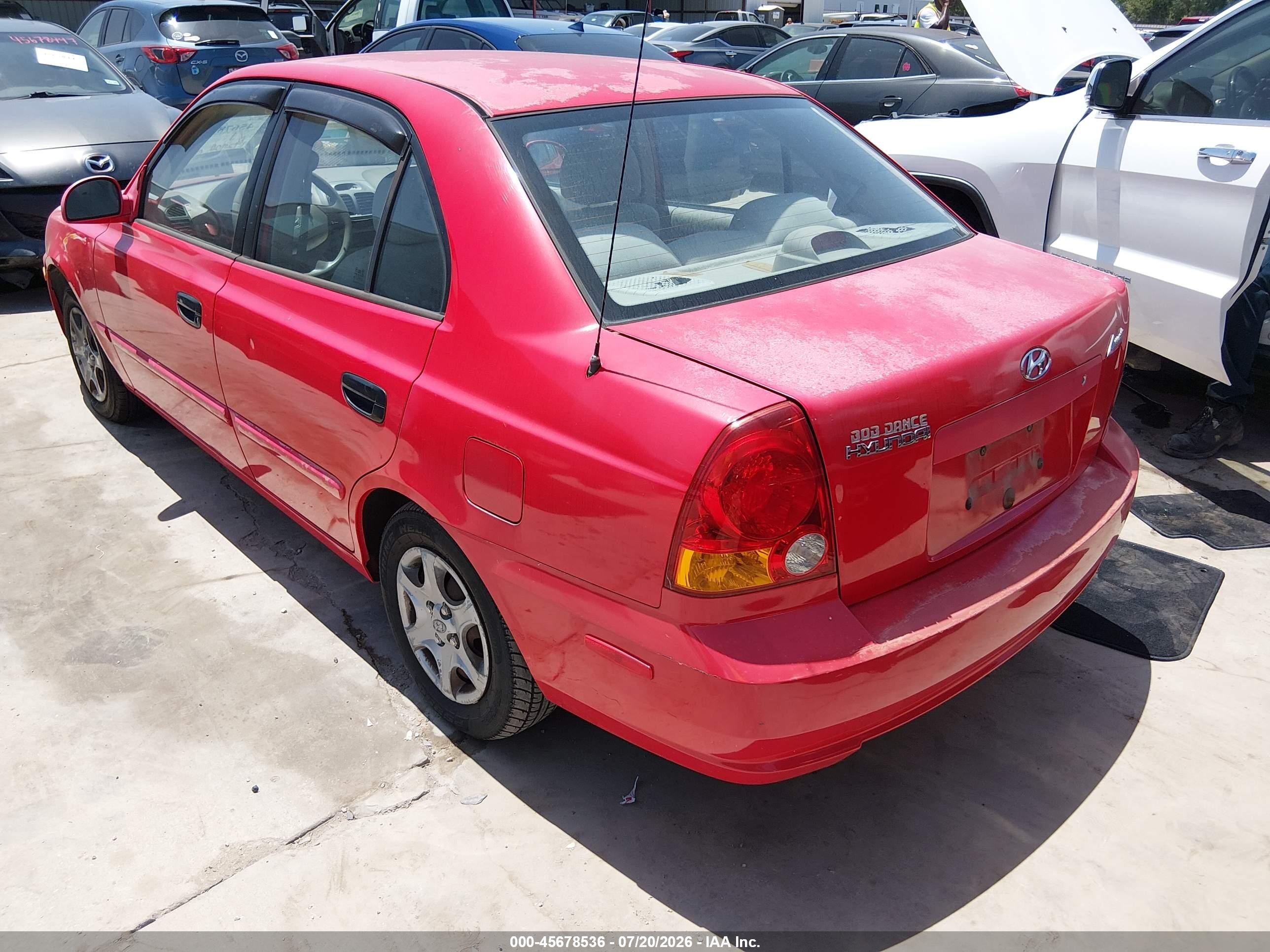 2003 Hyundai Accent Gl Red vin: KMHCG45C63U466723