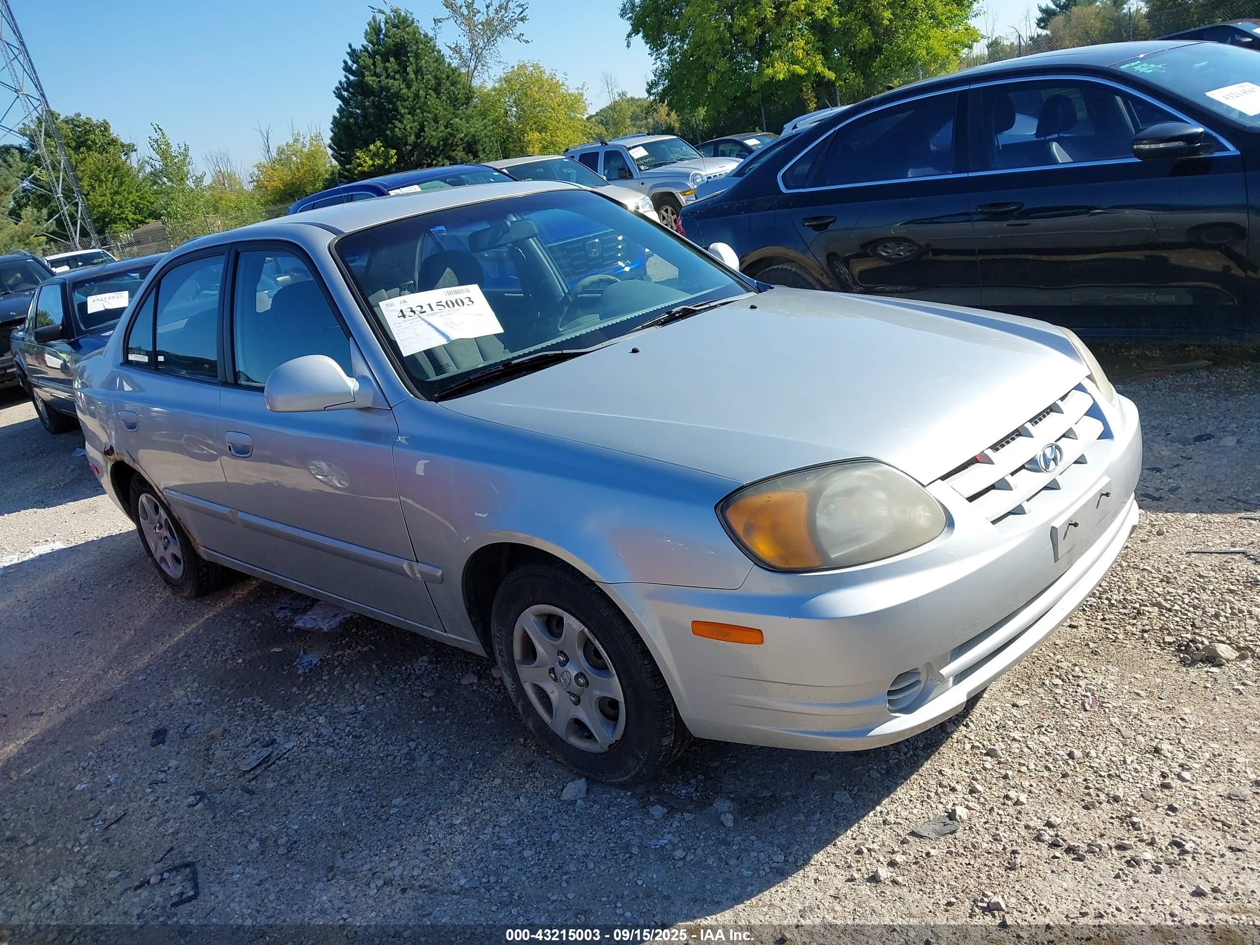 2004 Hyundai Accent Gl Silver vin: KMHCG45C64U504372