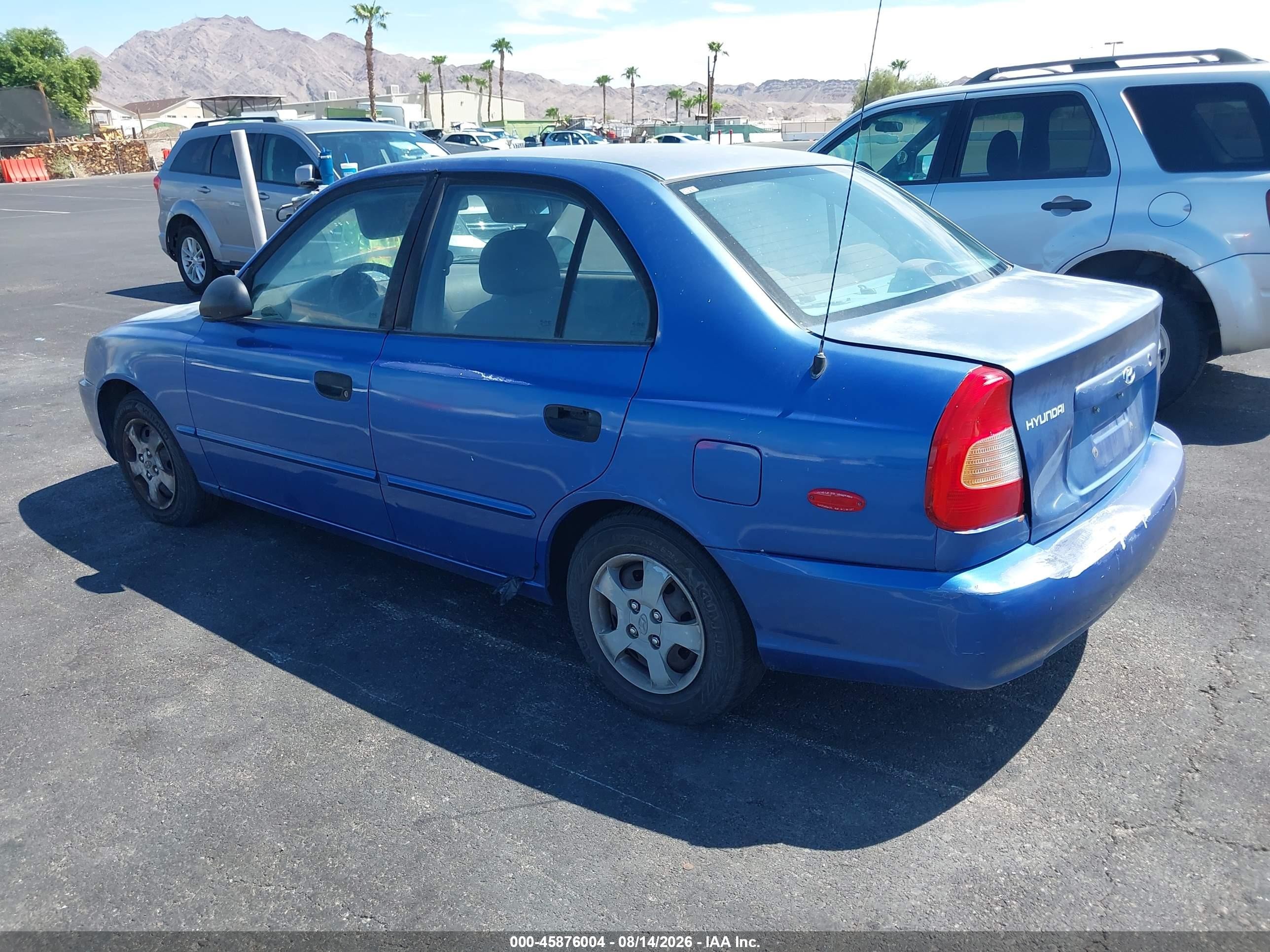 2002 Hyundai Accent Gl Blue vin: KMHCG45C72U340594