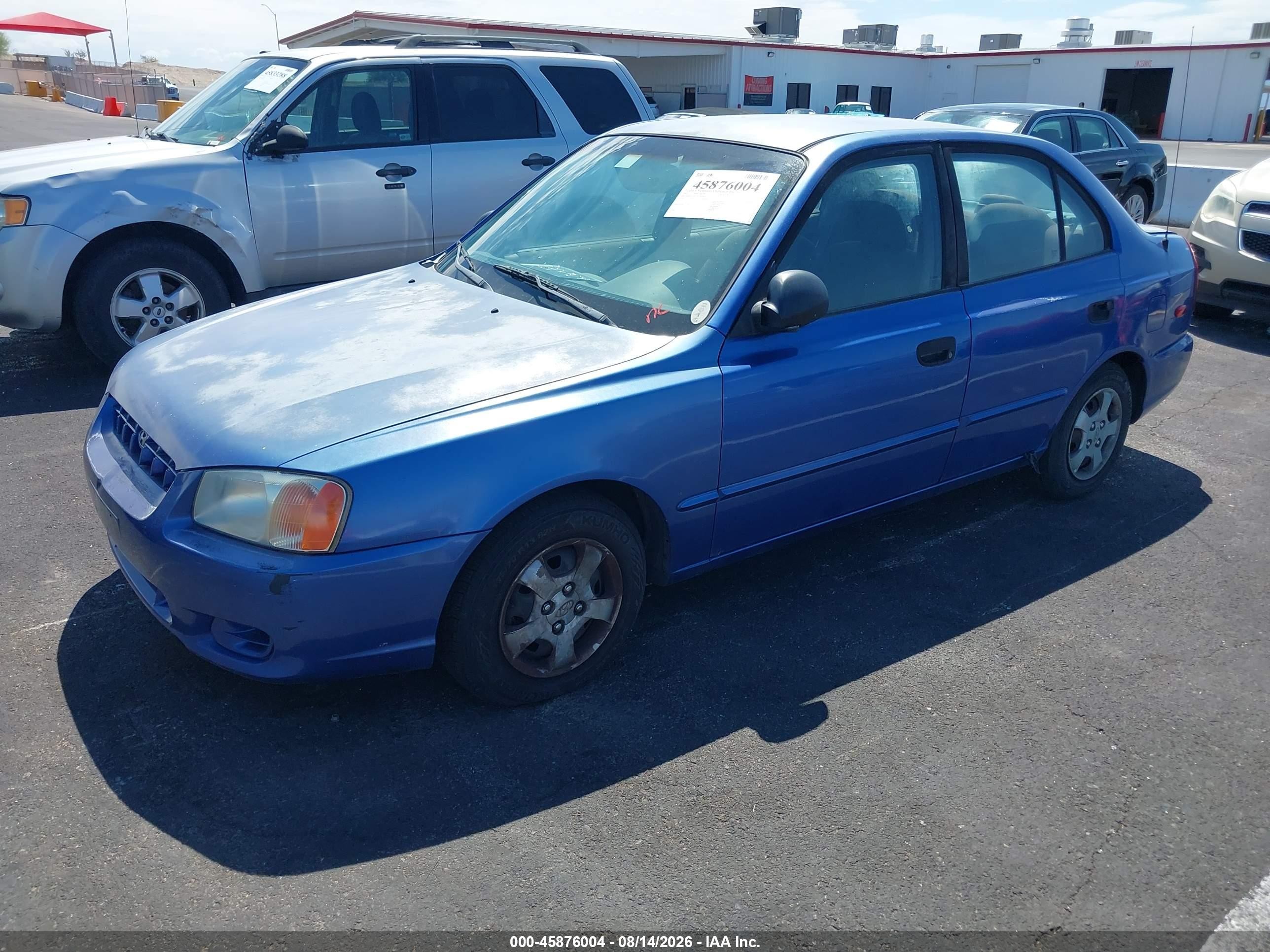 2002 Hyundai Accent Gl Blue vin: KMHCG45C72U340594