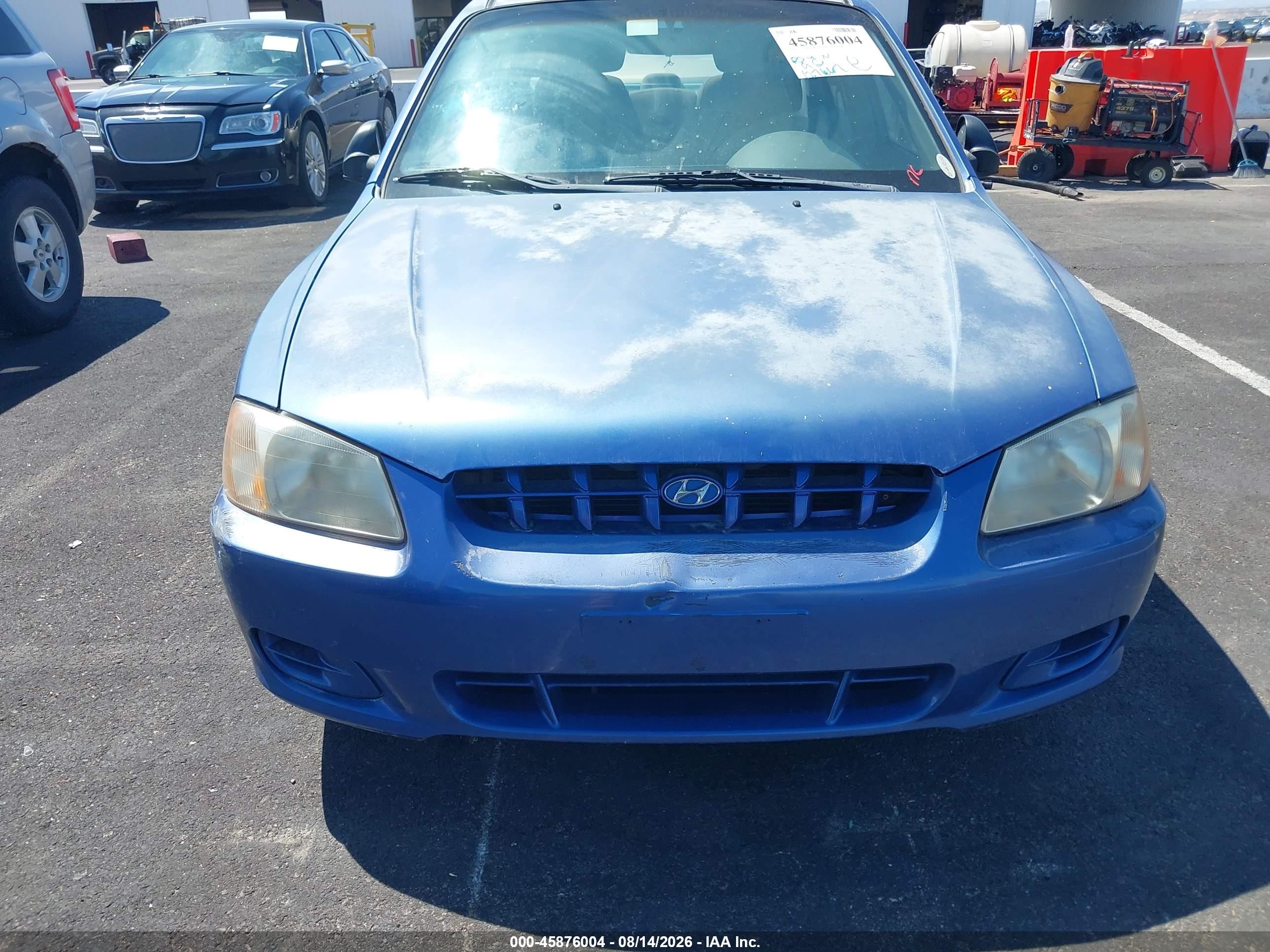 2002 Hyundai Accent Gl Blue vin: KMHCG45C72U340594