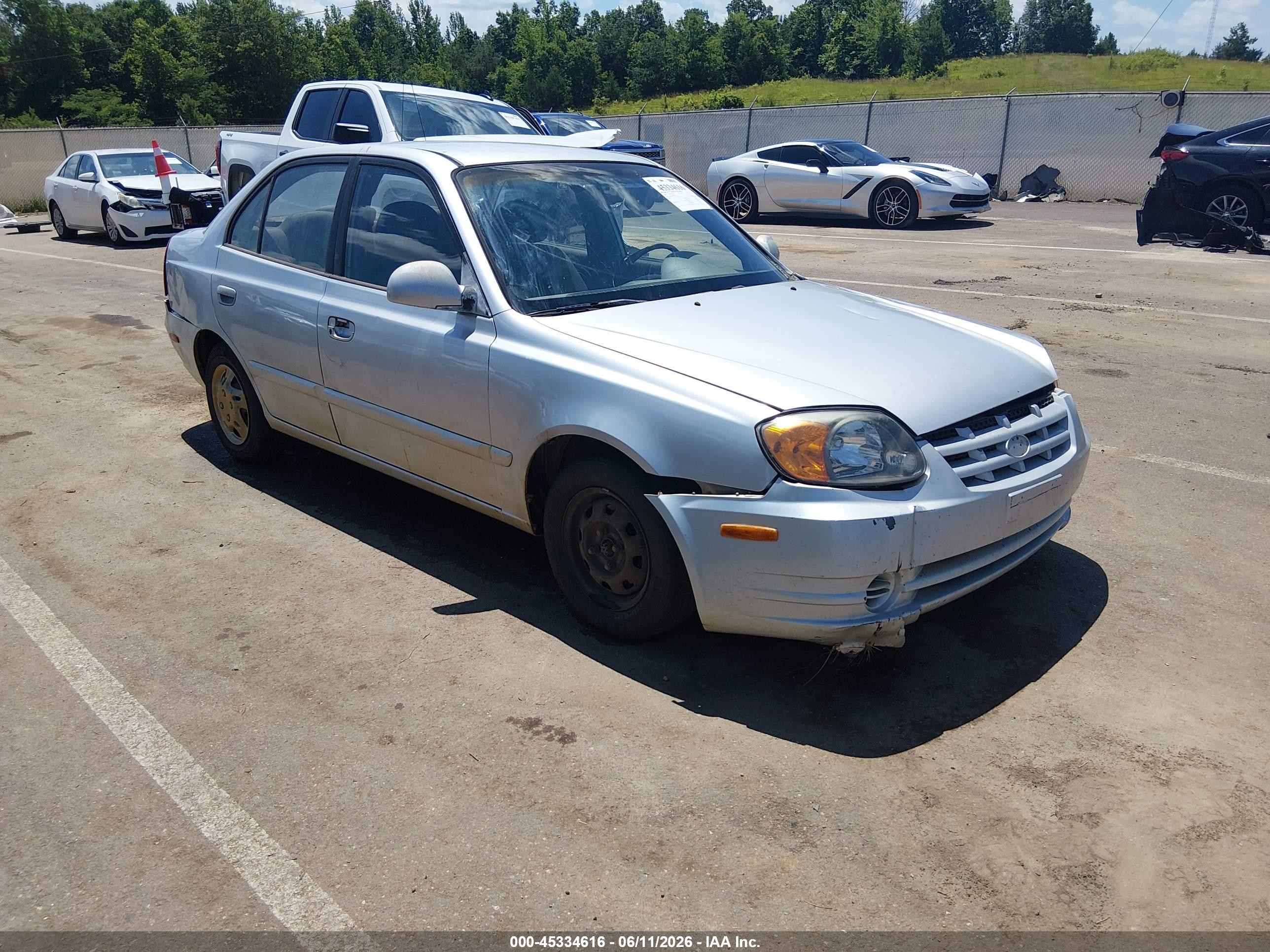 2003 Hyundai Accent Gl Silver vin: KMHCG45C73U459537