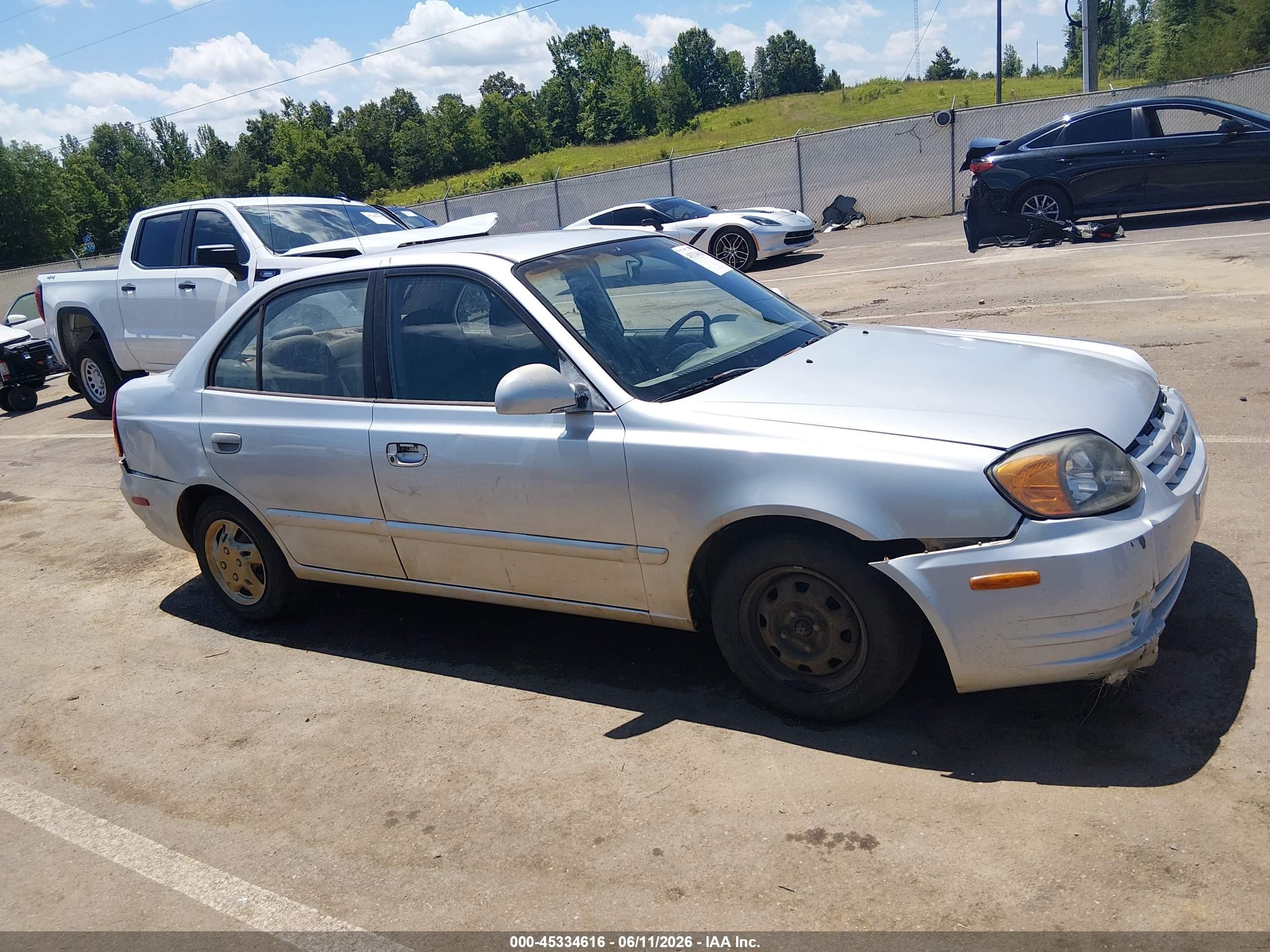 2003 Hyundai Accent Gl Silver vin: KMHCG45C73U459537
