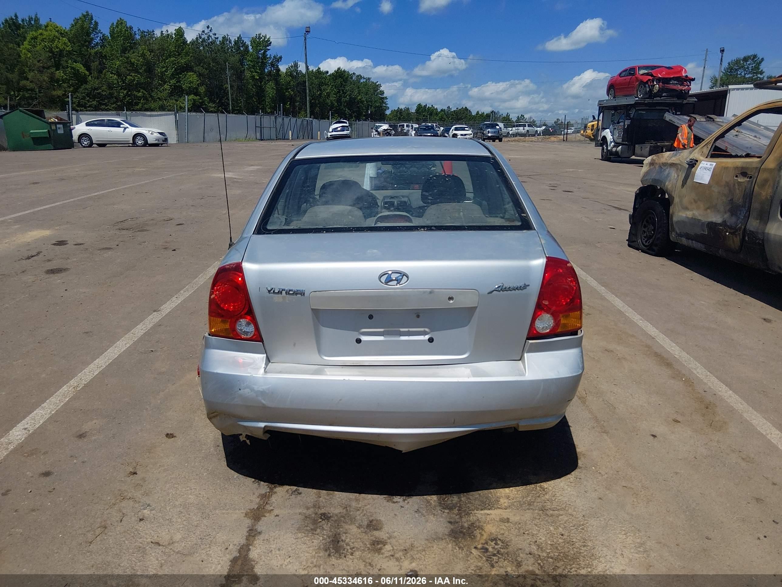 2003 Hyundai Accent Gl Silver vin: KMHCG45C73U459537