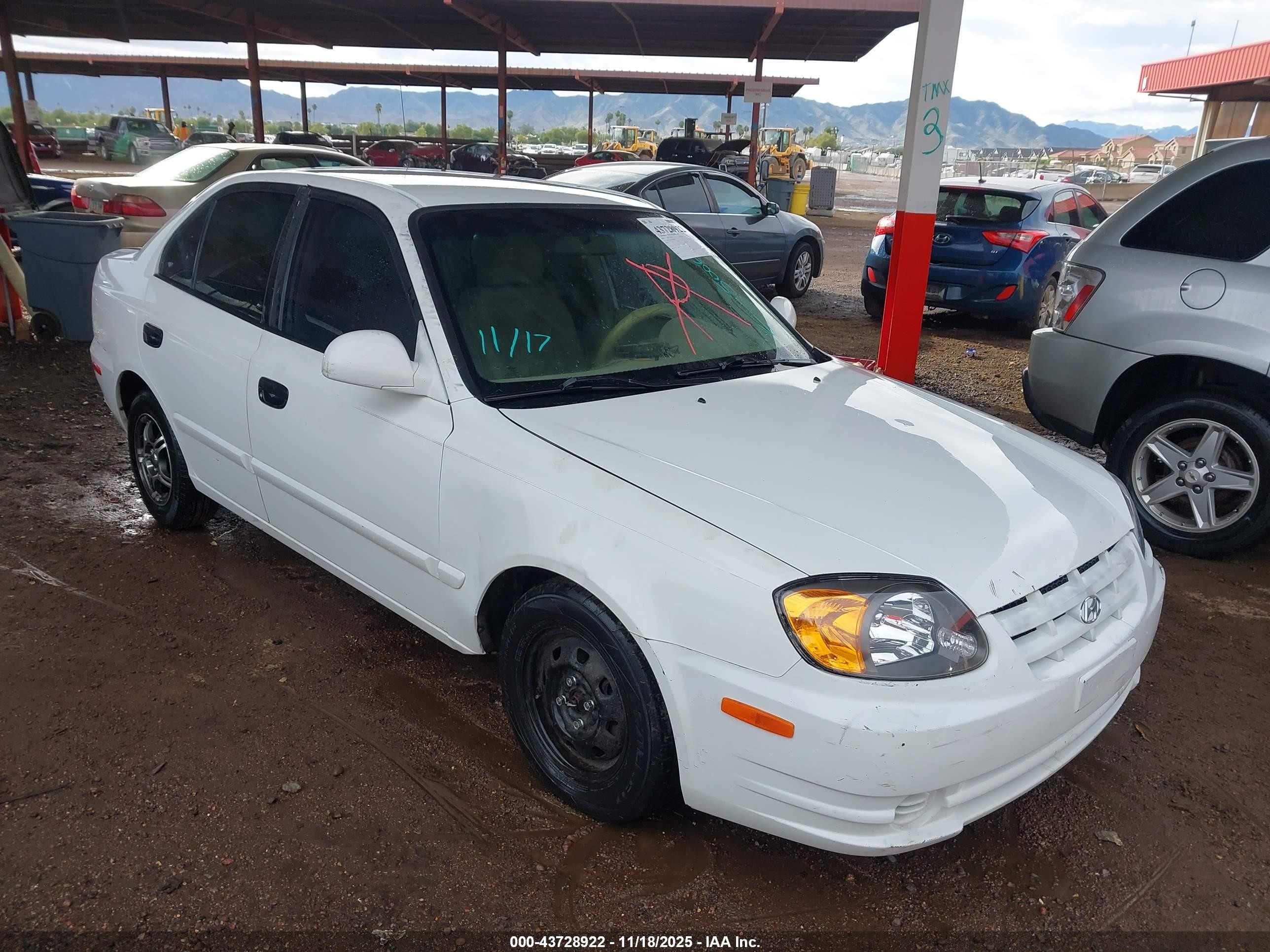 2004 Hyundai Accent Gl Белый vin: KMHCG45C74U500640
