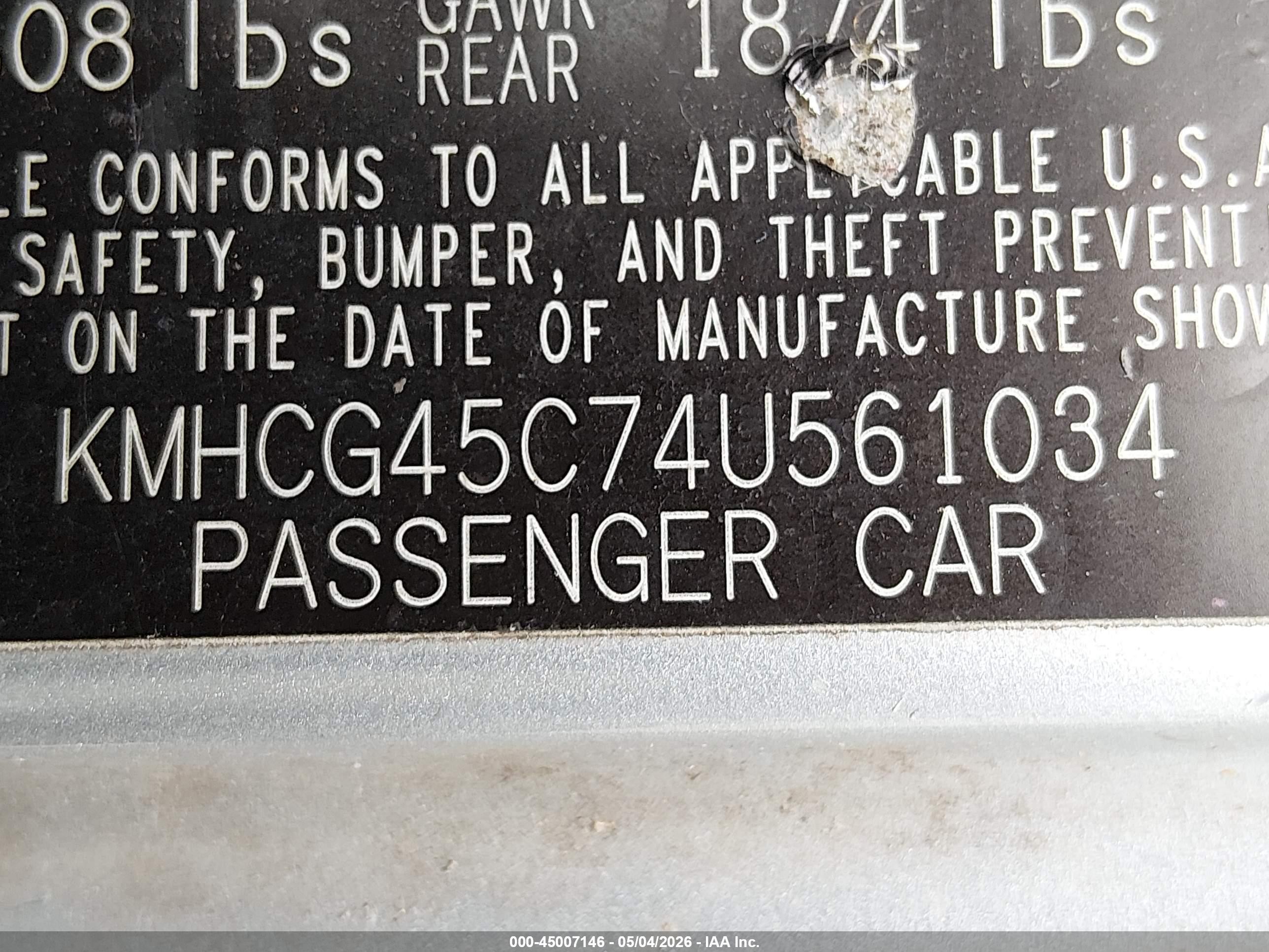 2004 Hyundai Accent Gl Silver vin: KMHCG45C74U561034