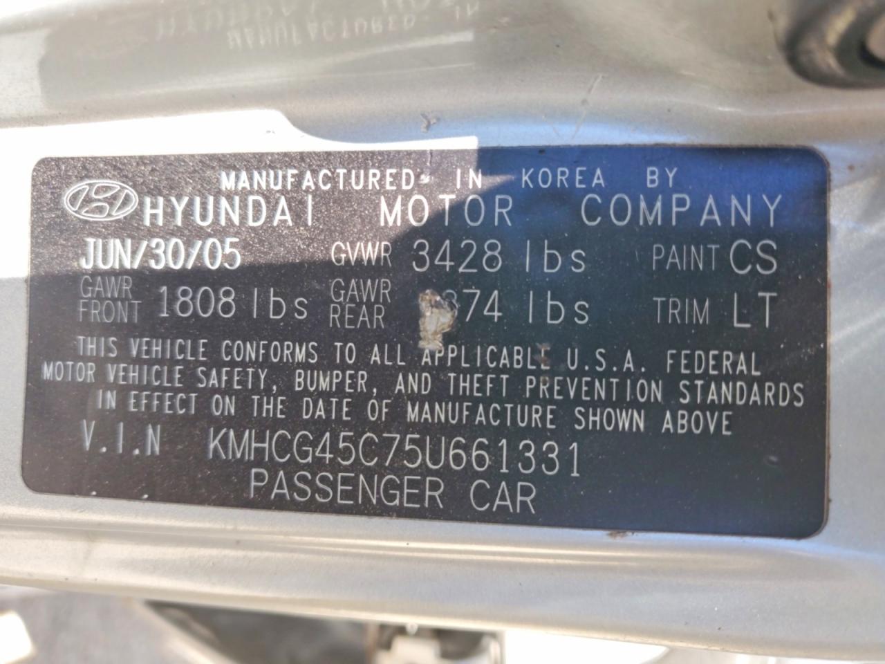 2005 Hyundai Accent Gl Silver vin: KMHCG45C75U661331