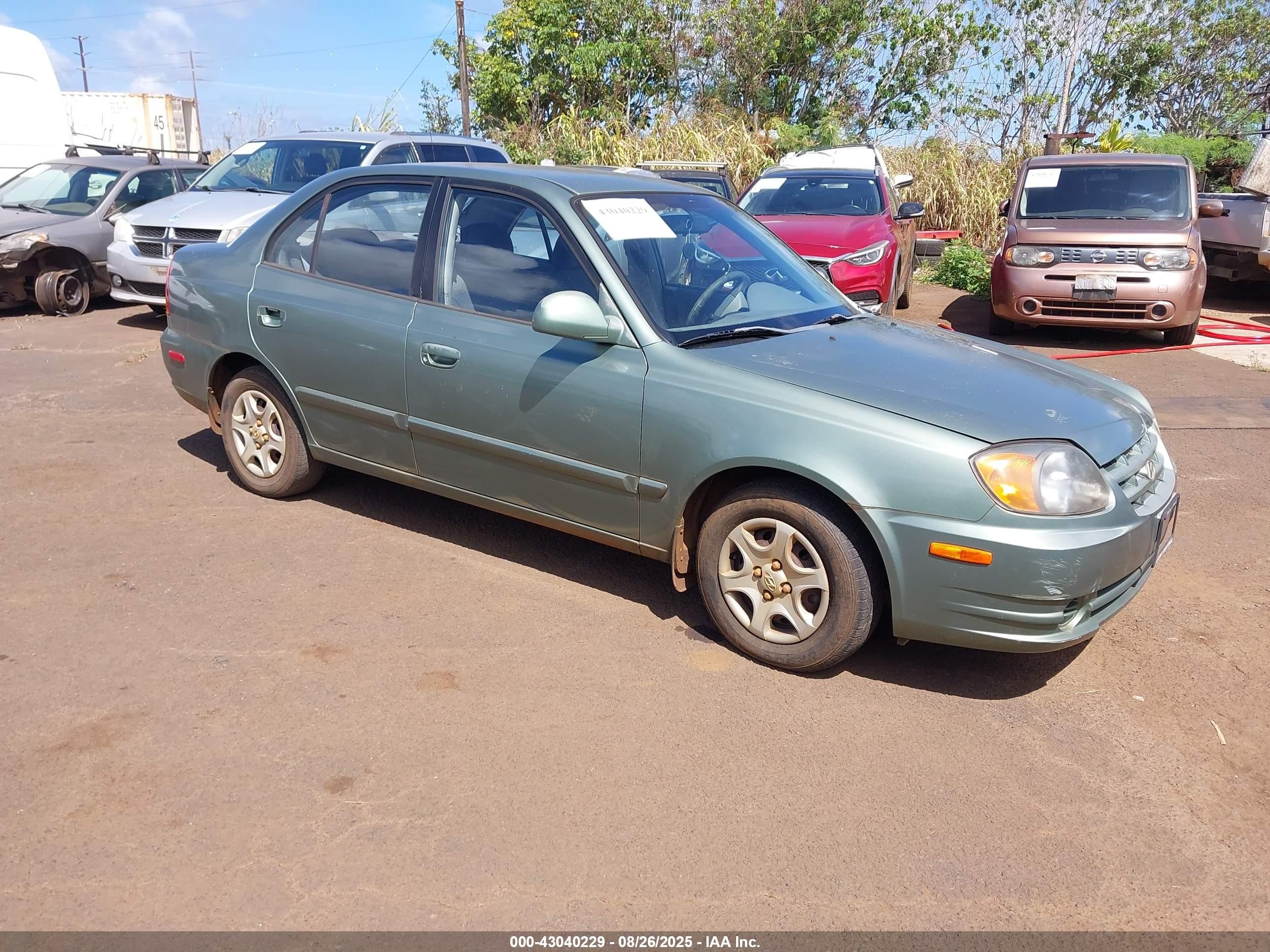 2004 Hyundai Accent Gl Green vin: KMHCG45C84U511596