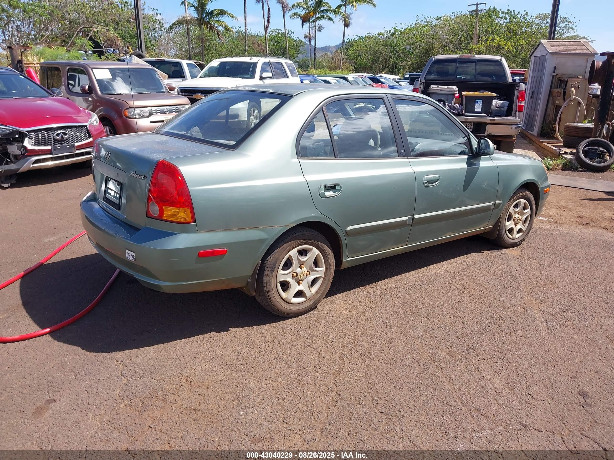 2004 Hyundai Accent Gl Green vin: KMHCG45C84U511596