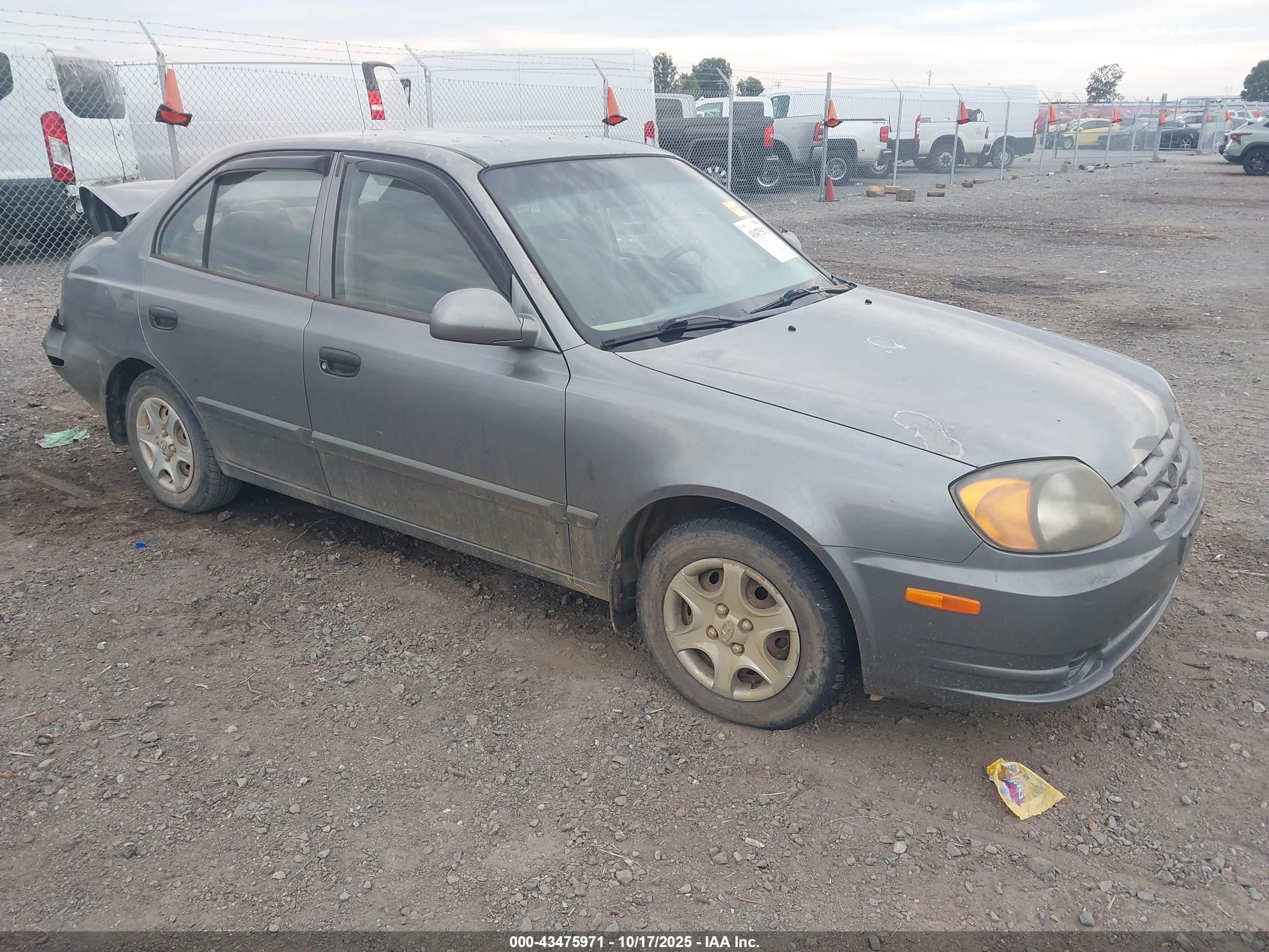 2004 Hyundai Accent Gl Серый vin: KMHCG45C84U516684