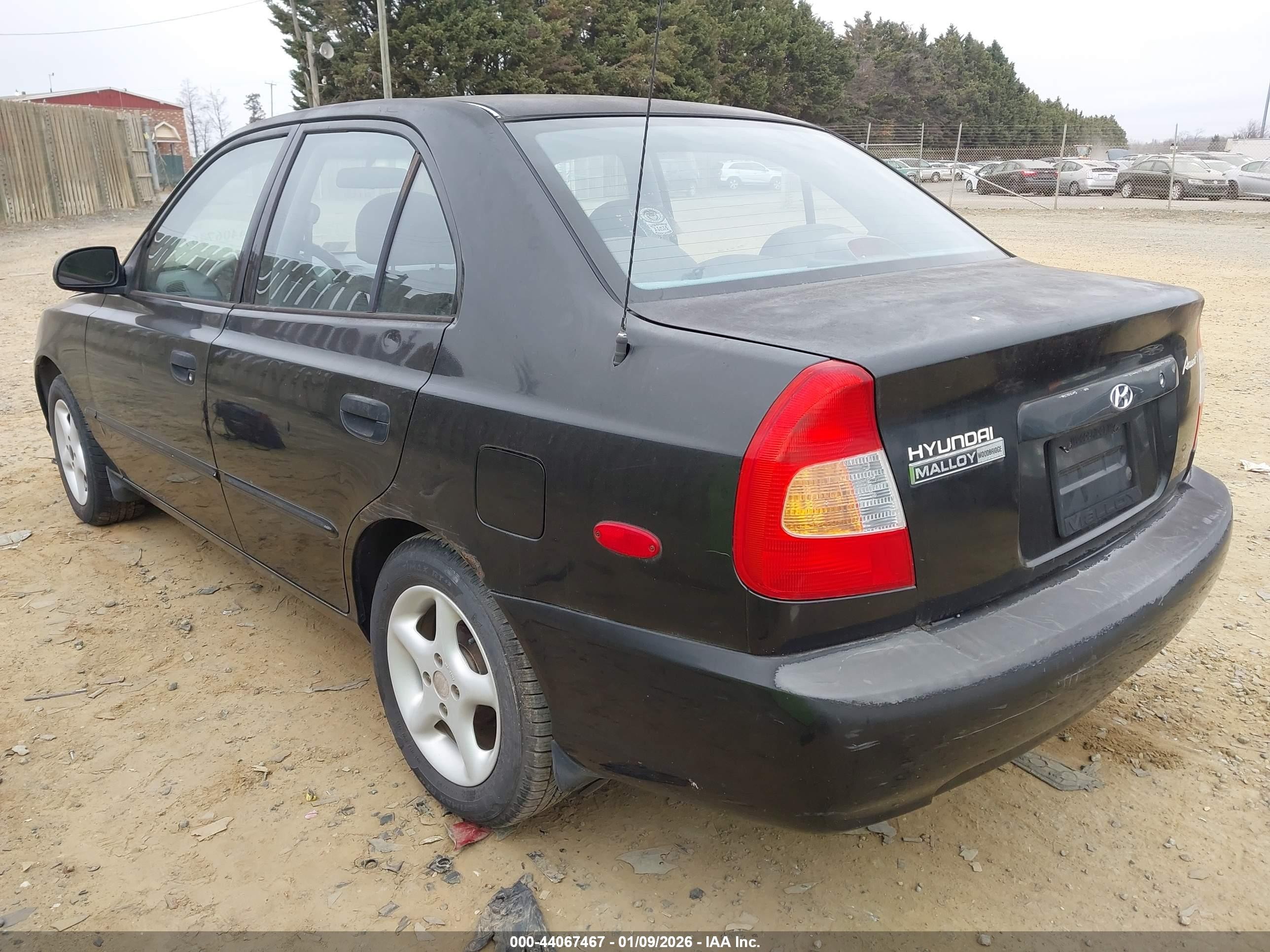 2001 Hyundai Accent Gl Black vin: KMHCG45C91U160483