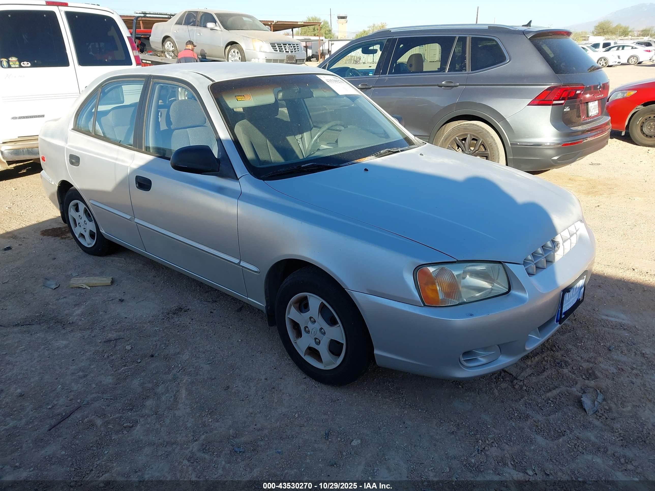 2001 Hyundai Accent Gl Silver vin: KMHCG45C91U199669