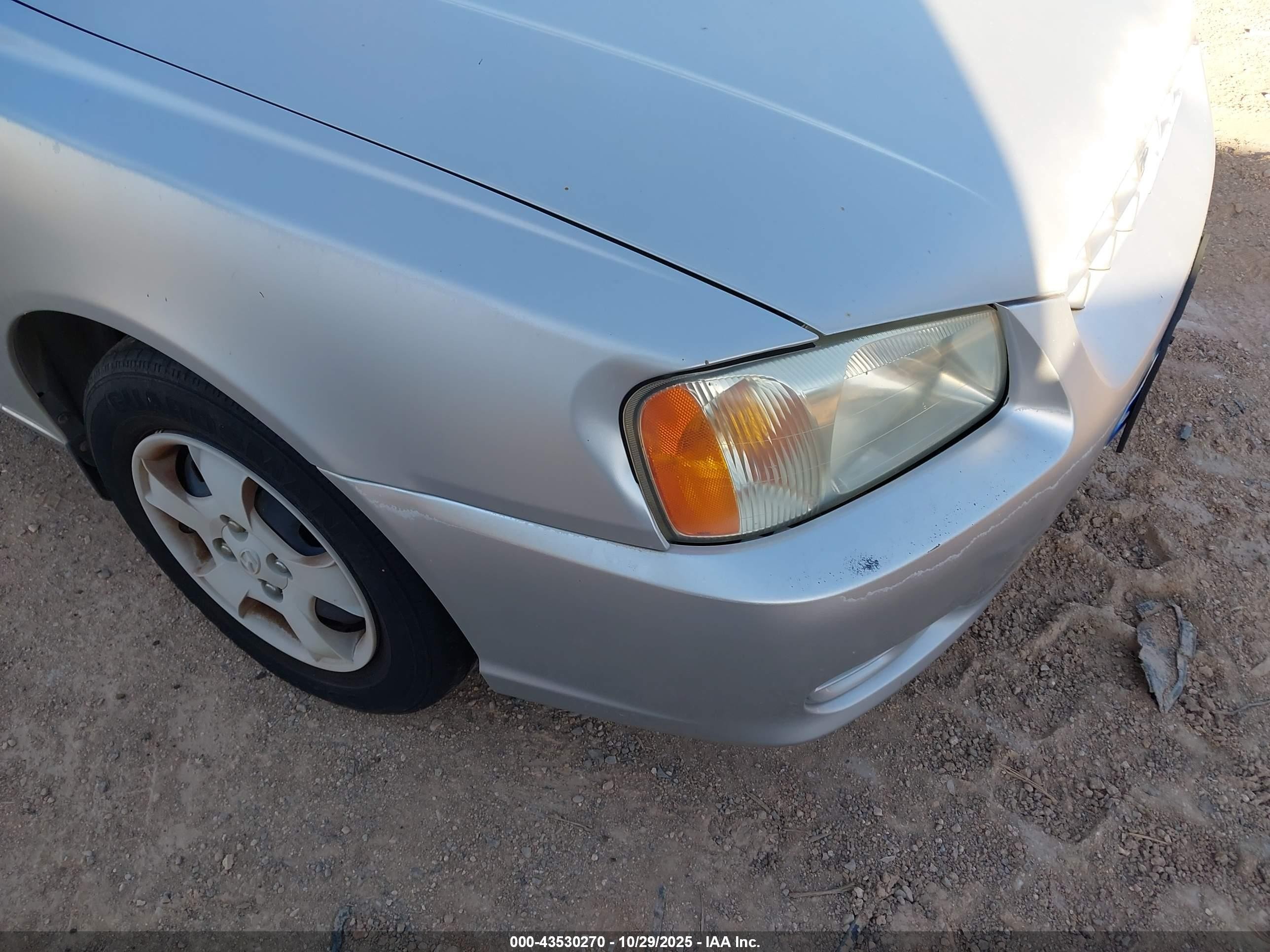 2001 Hyundai Accent Gl Серебряный vin: KMHCG45C91U199669