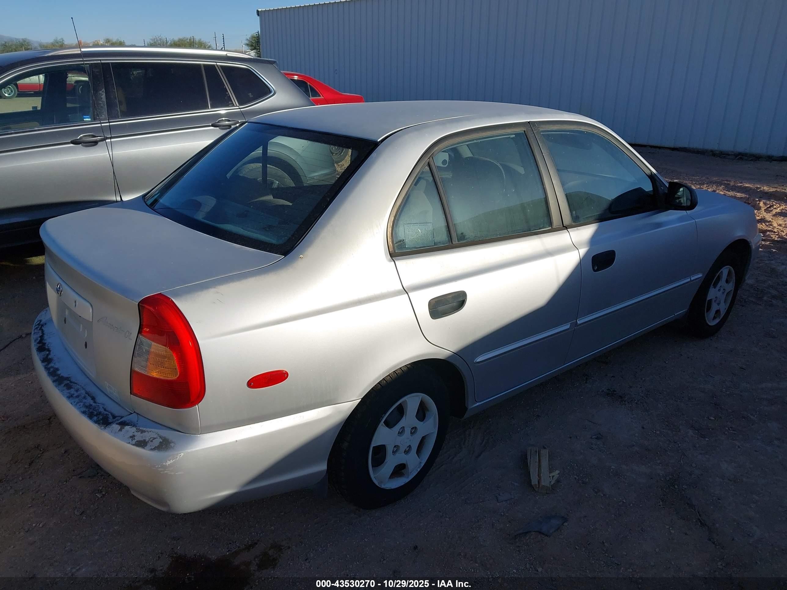 2001 Hyundai Accent Gl Серебряный vin: KMHCG45C91U199669