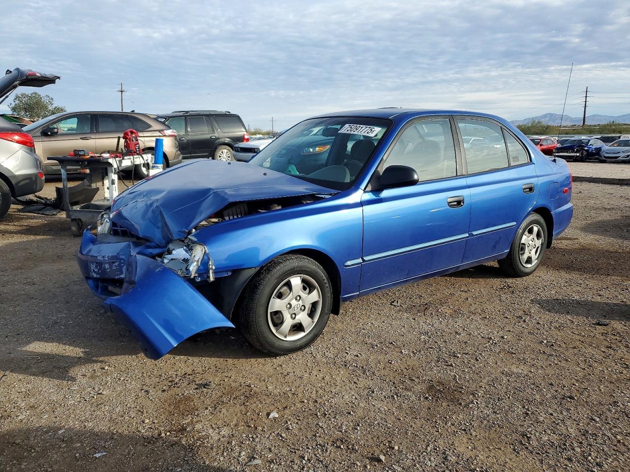 2001 Hyundai Accent Gl Blue vin: KMHCG45C91U206331
