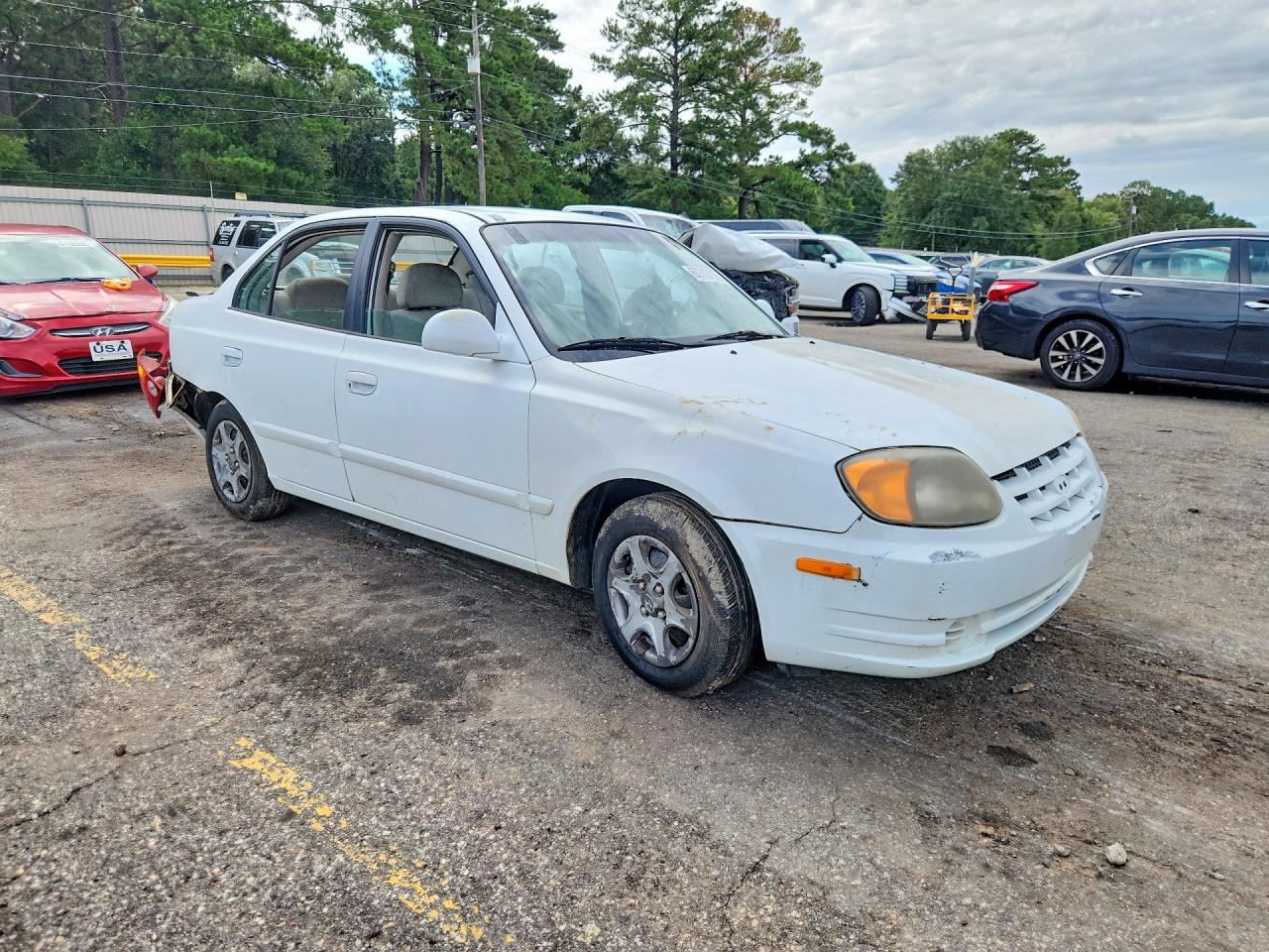 2003 Hyundai Accent Gl White vin: KMHCG45C93U466618