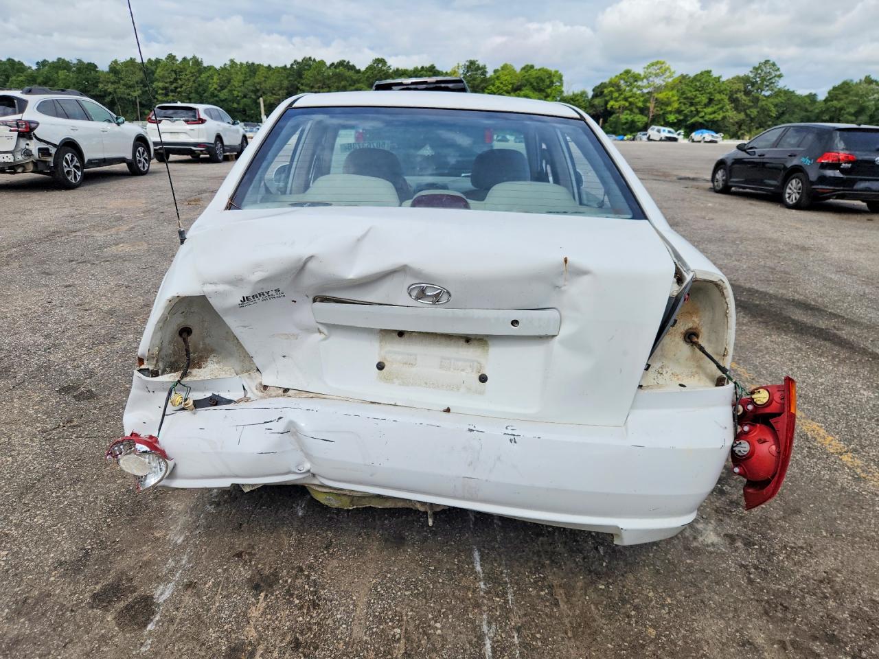 2003 Hyundai Accent Gl White vin: KMHCG45C93U466618