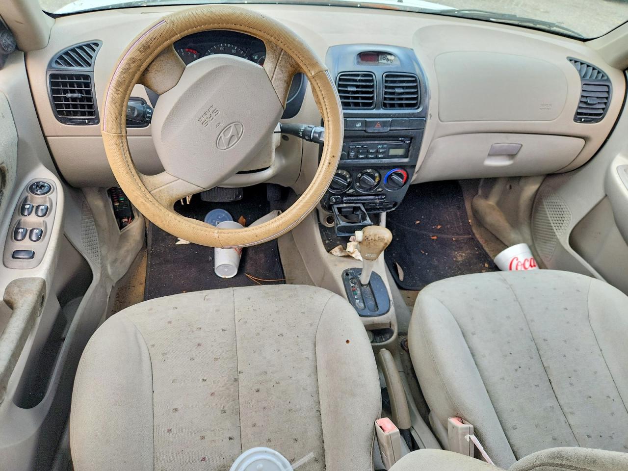 2003 Hyundai Accent Gl White vin: KMHCG45C93U466618