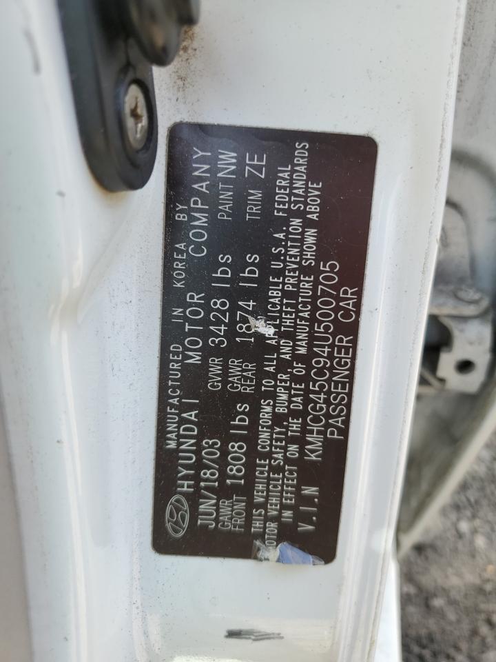 2004 Hyundai Accent Gl White vin: KMHCG45C94U500705