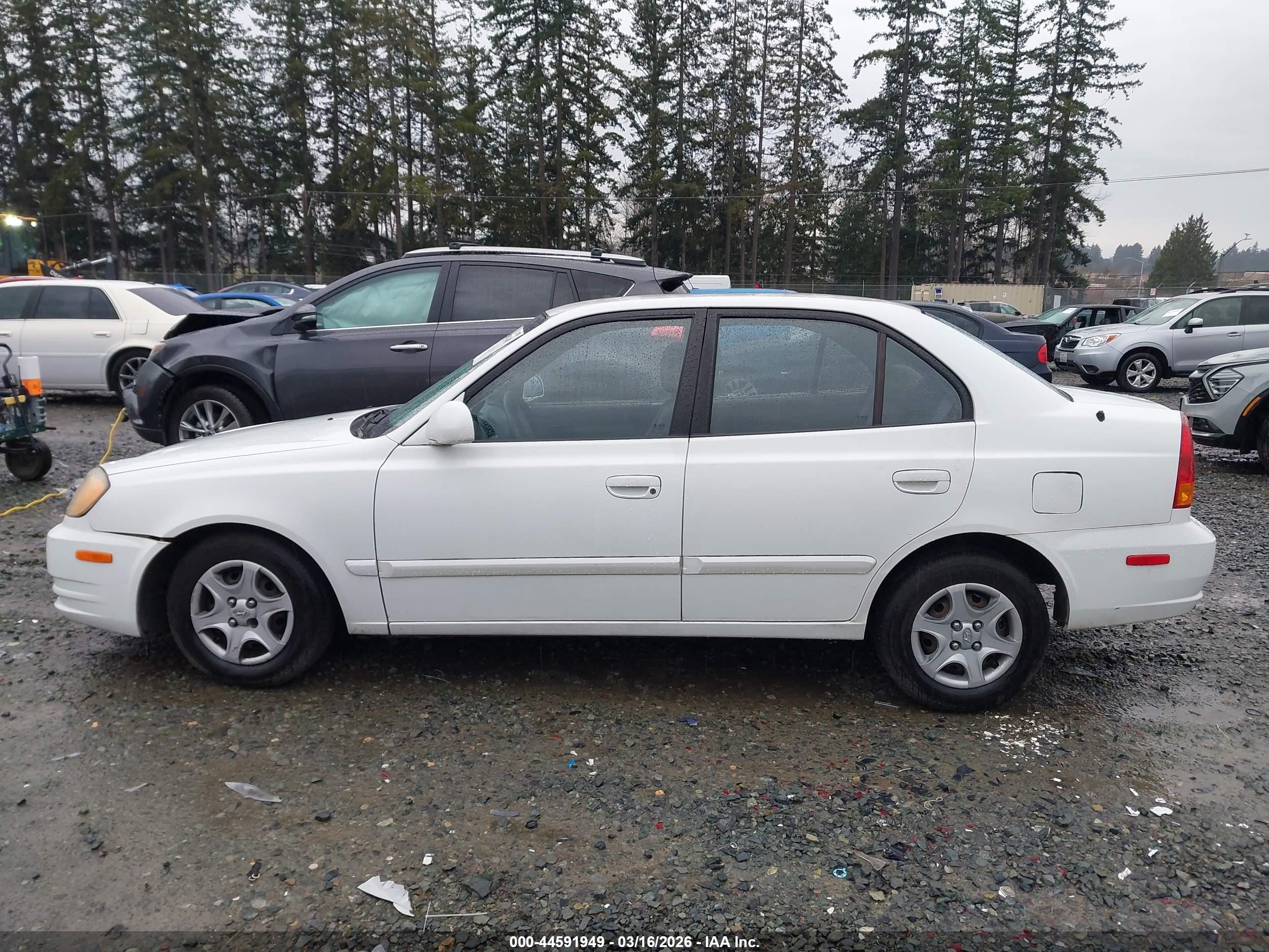 2004 Hyundai Accent Gl White vin: KMHCG45C94U546082