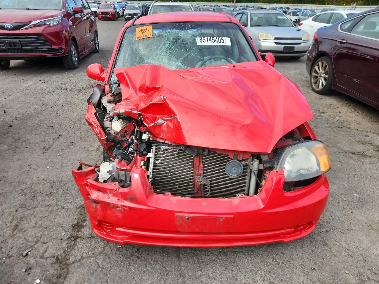 2004 Hyundai Accent Gl Red vin: KMHCG45CX4U504214