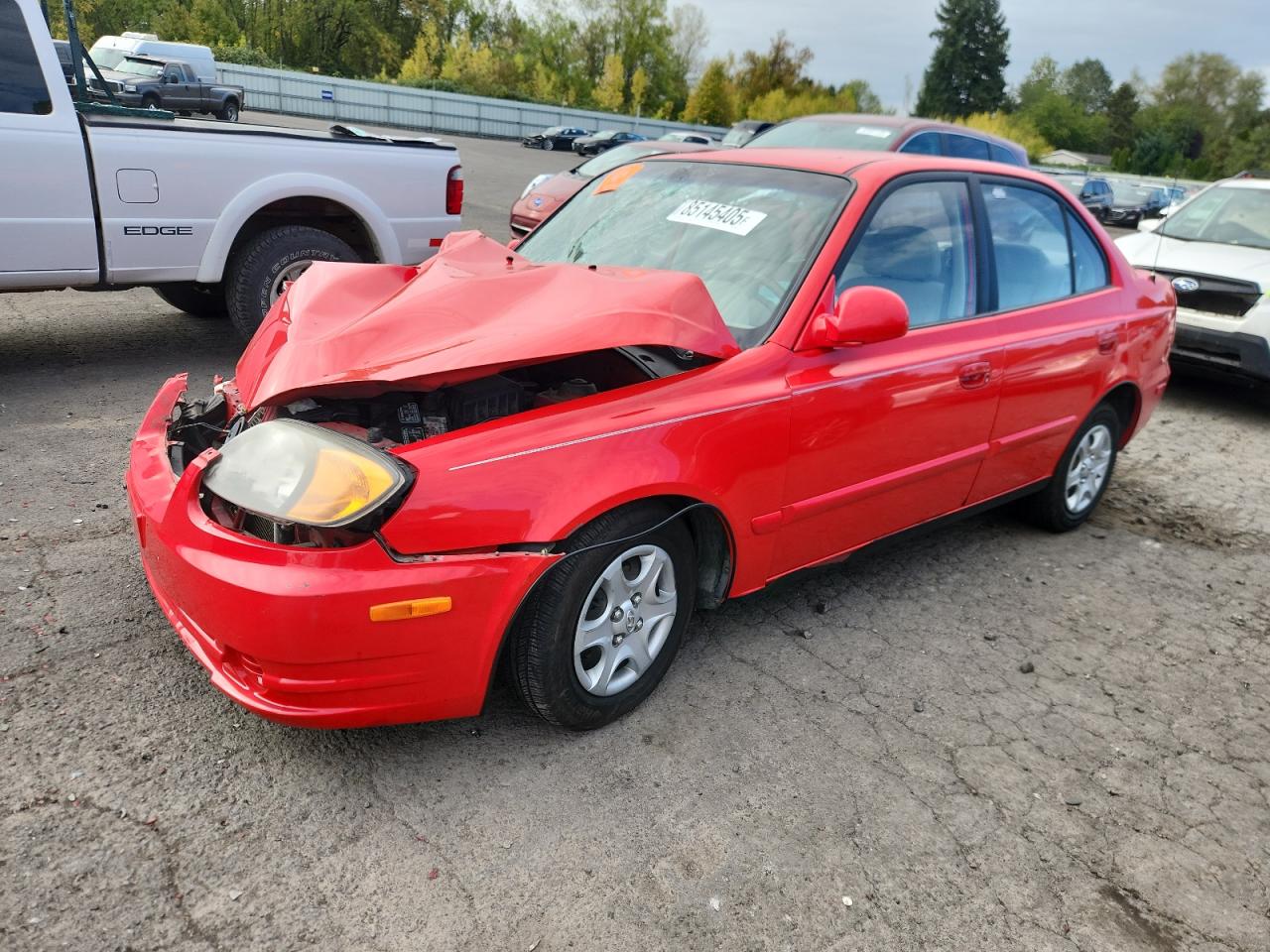 2004 Hyundai Accent Gl Red vin: KMHCG45CX4U504214