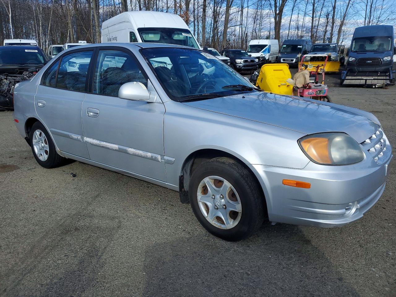 2005 Hyundai Accent Gls Silver vin: KMHCG45CX5U598645