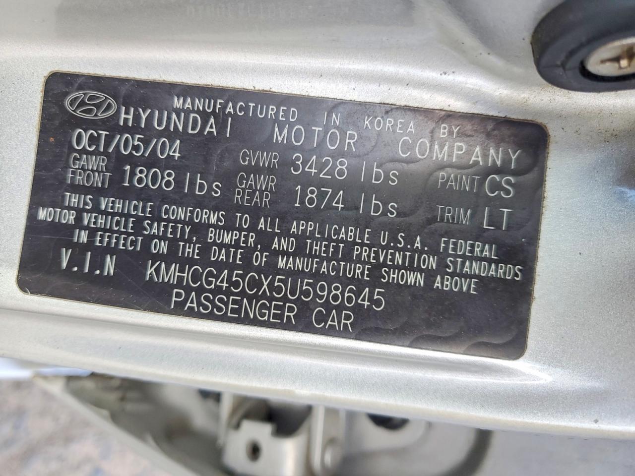 2005 Hyundai Accent Gls Silver vin: KMHCG45CX5U598645