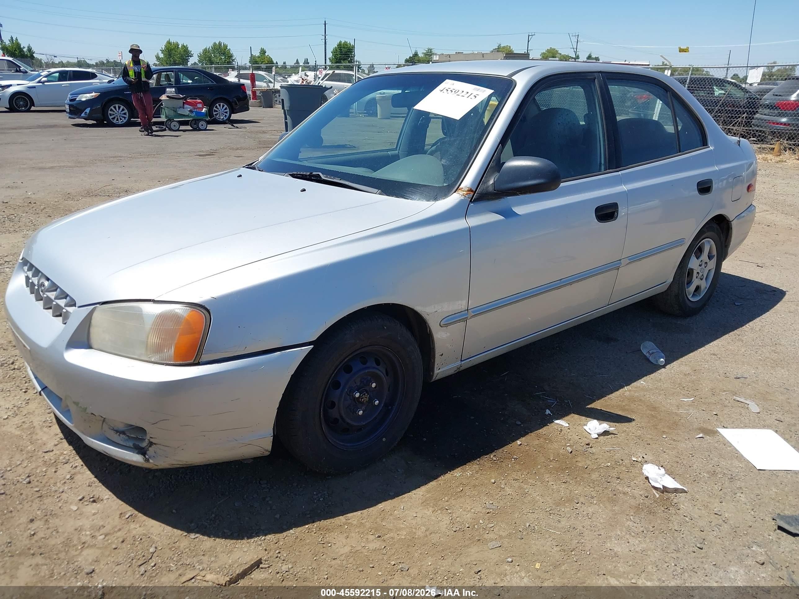 2000 Hyundai Accent Gl Silver vin: KMHCG45GXYU030144
