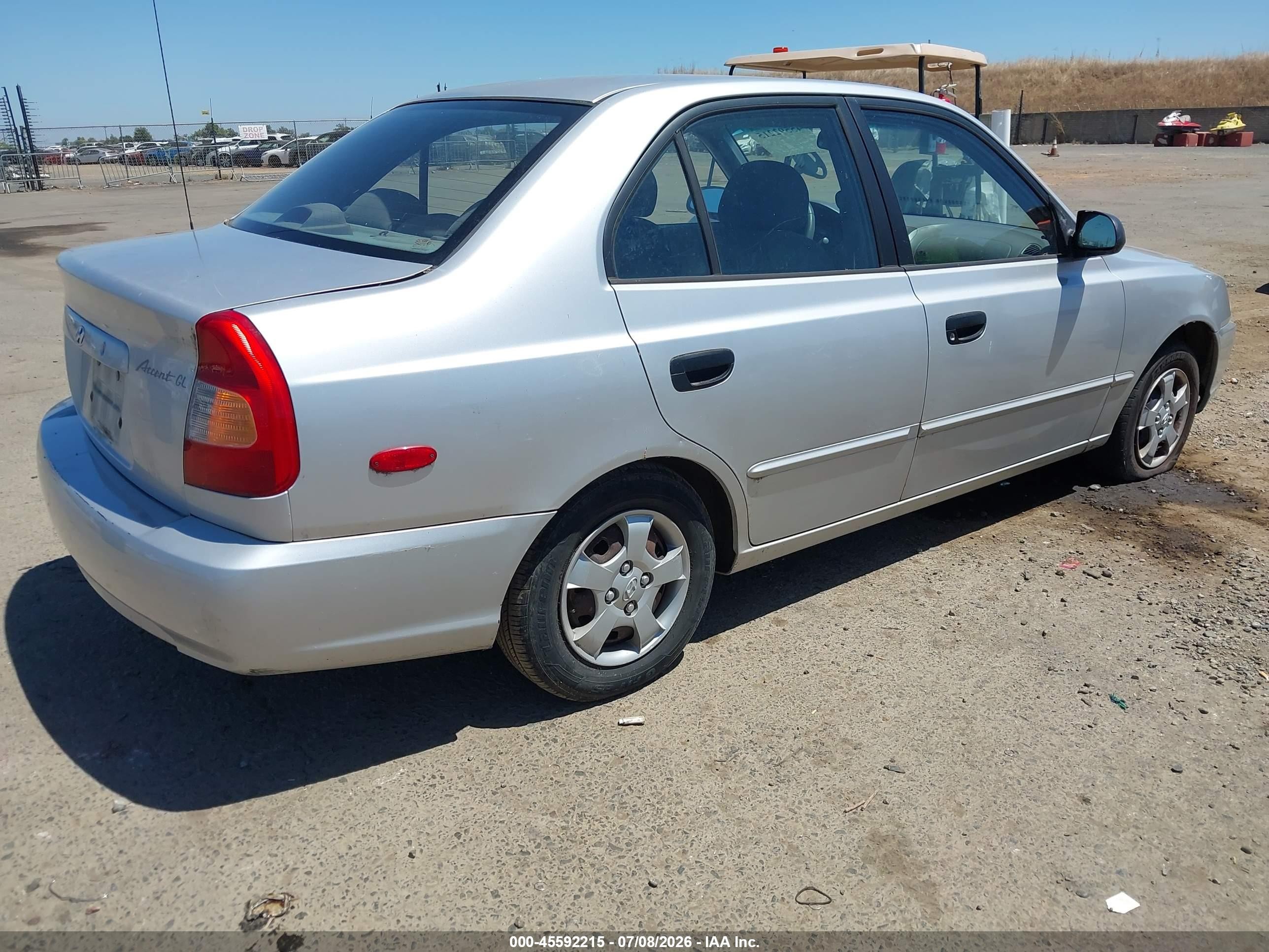 2000 Hyundai Accent Gl Silver vin: KMHCG45GXYU030144