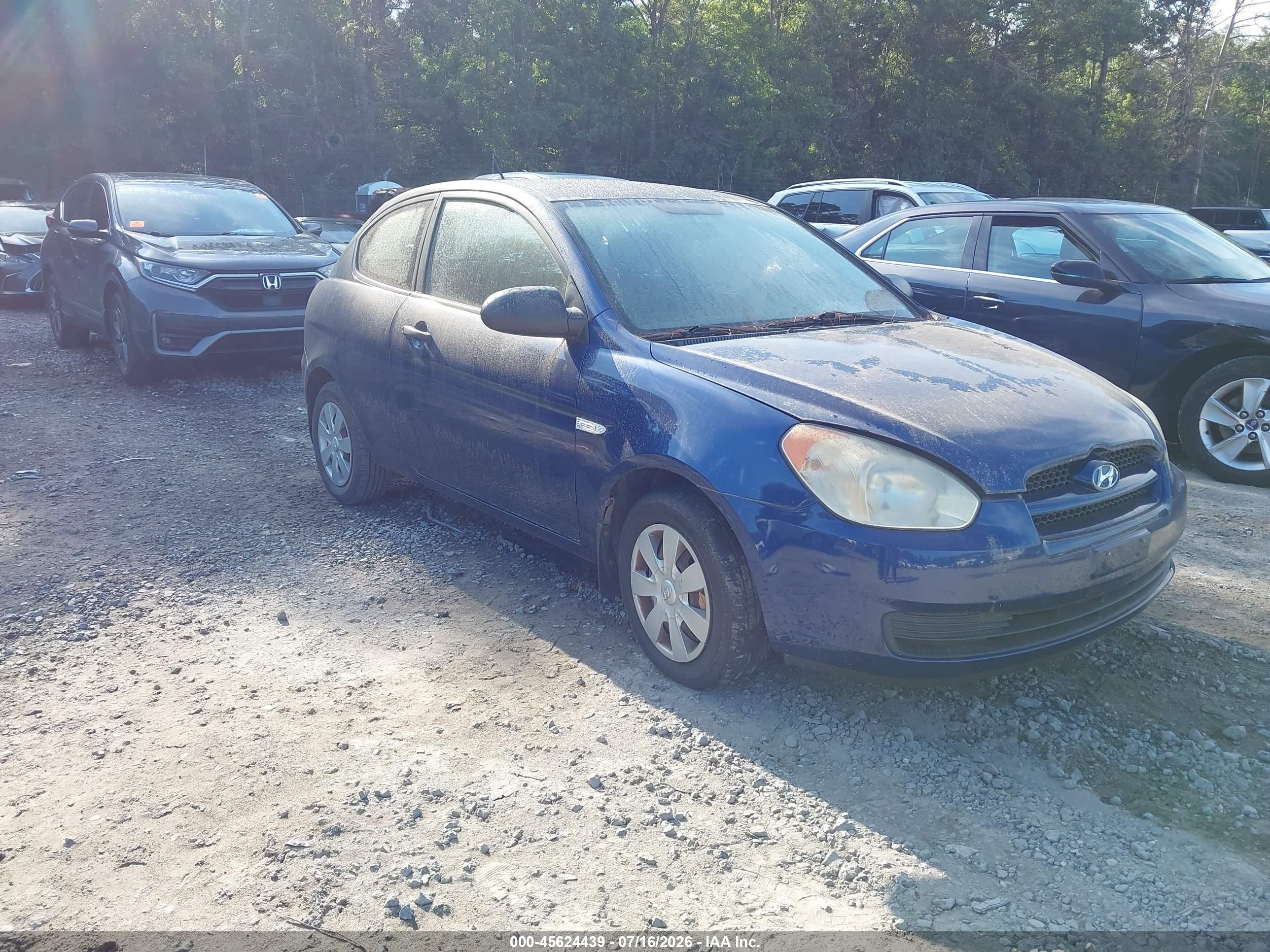 2007 Hyundai Accent Gs Blue vin: KMHCM36C07U023717