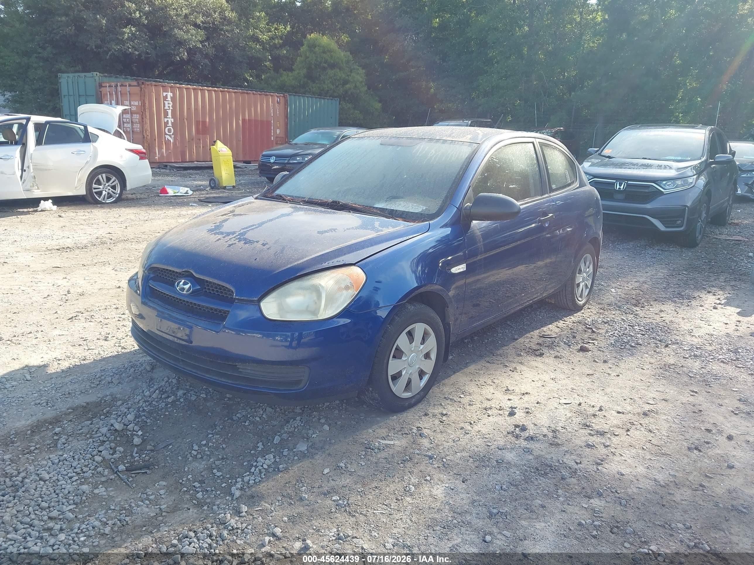 2007 Hyundai Accent Gs Blue vin: KMHCM36C07U023717
