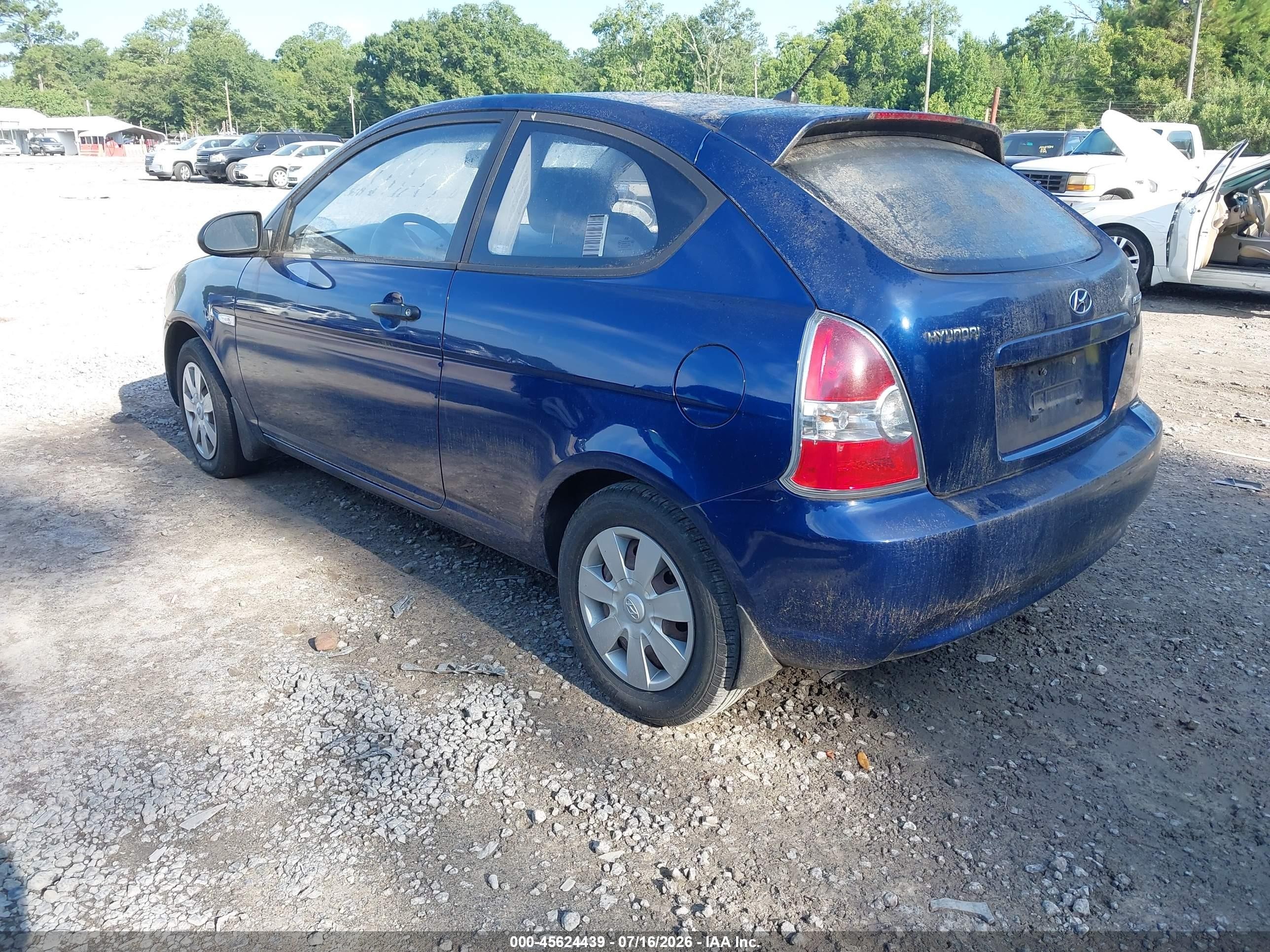 2007 Hyundai Accent Gs Blue vin: KMHCM36C07U023717