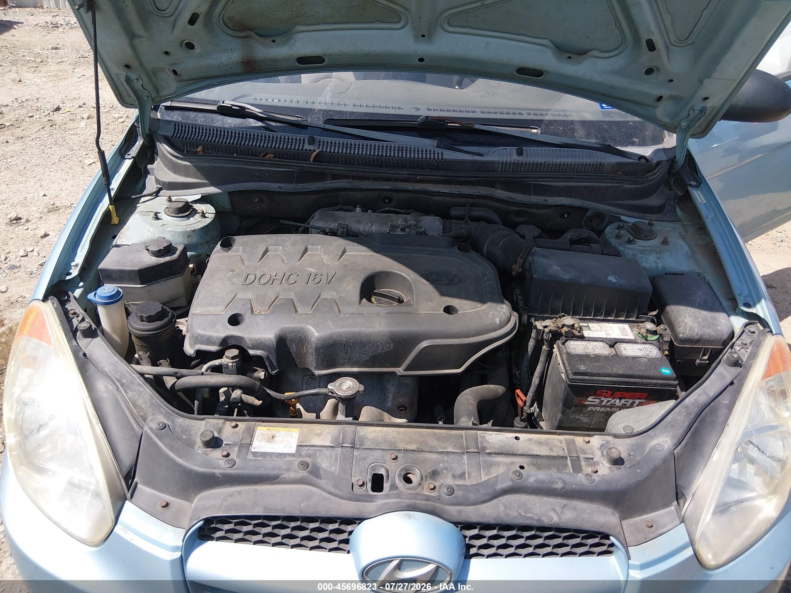 2008 Hyundai Accent Gs Blue vin: KMHCM36C08U073387