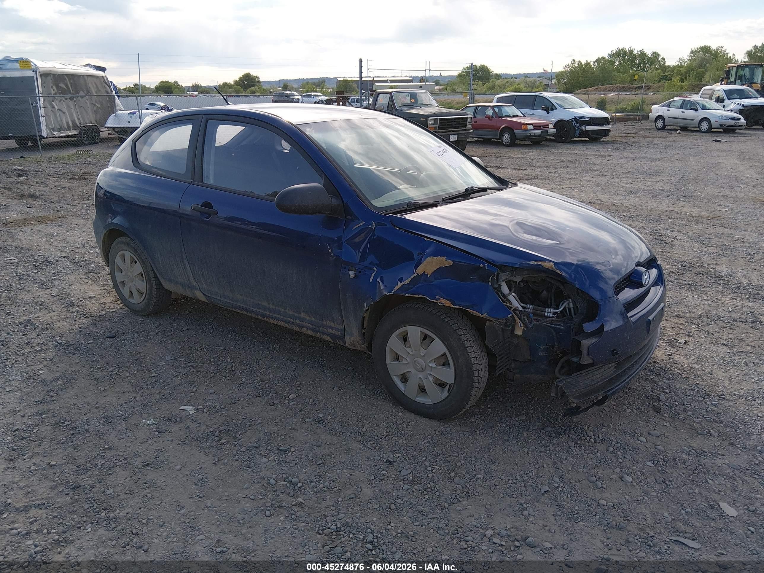 2007 Hyundai Accent Gs Blue vin: KMHCM36C17U047735