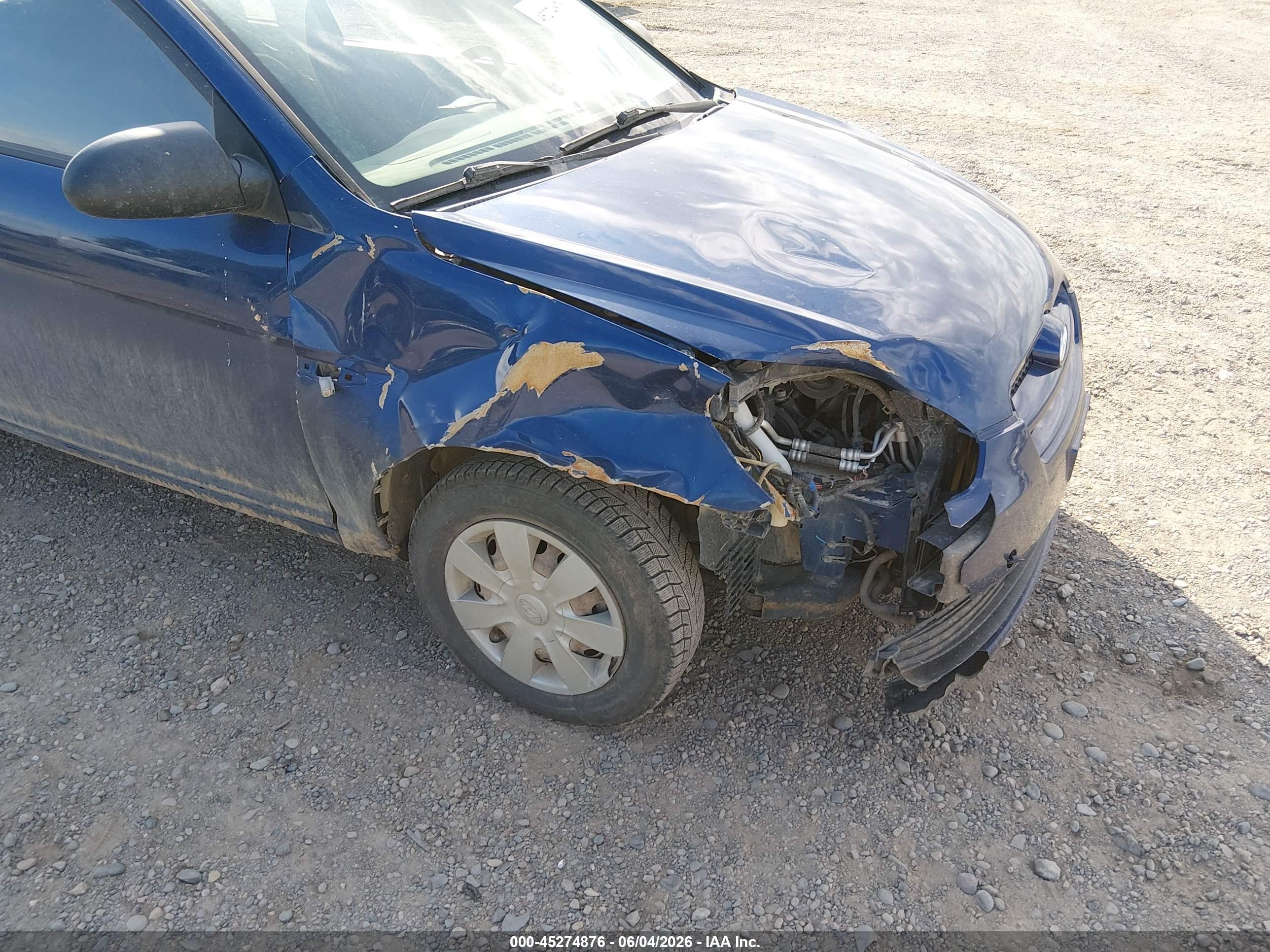 2007 Hyundai Accent Gs Blue vin: KMHCM36C17U047735