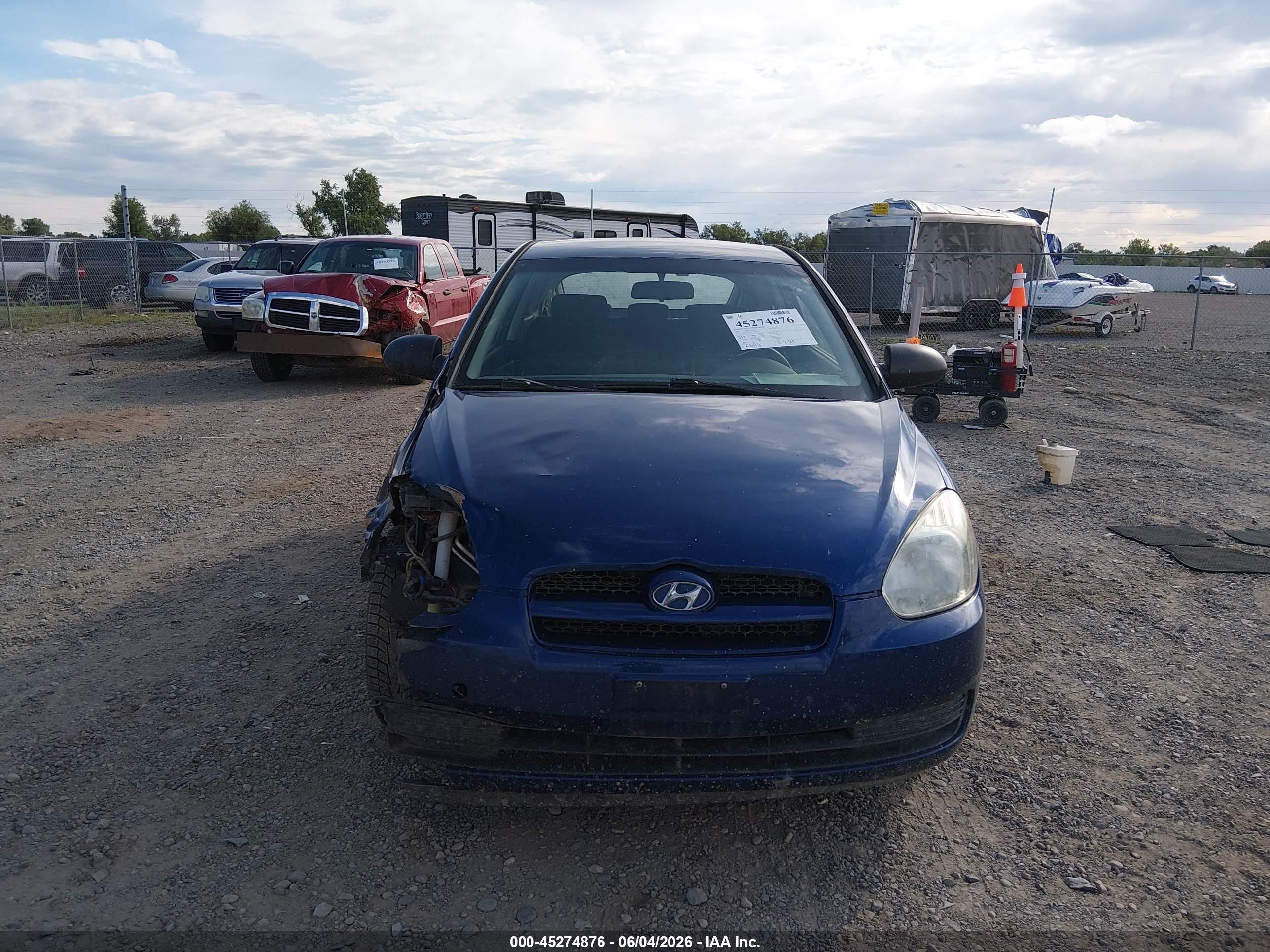 2007 Hyundai Accent Gs Blue vin: KMHCM36C17U047735