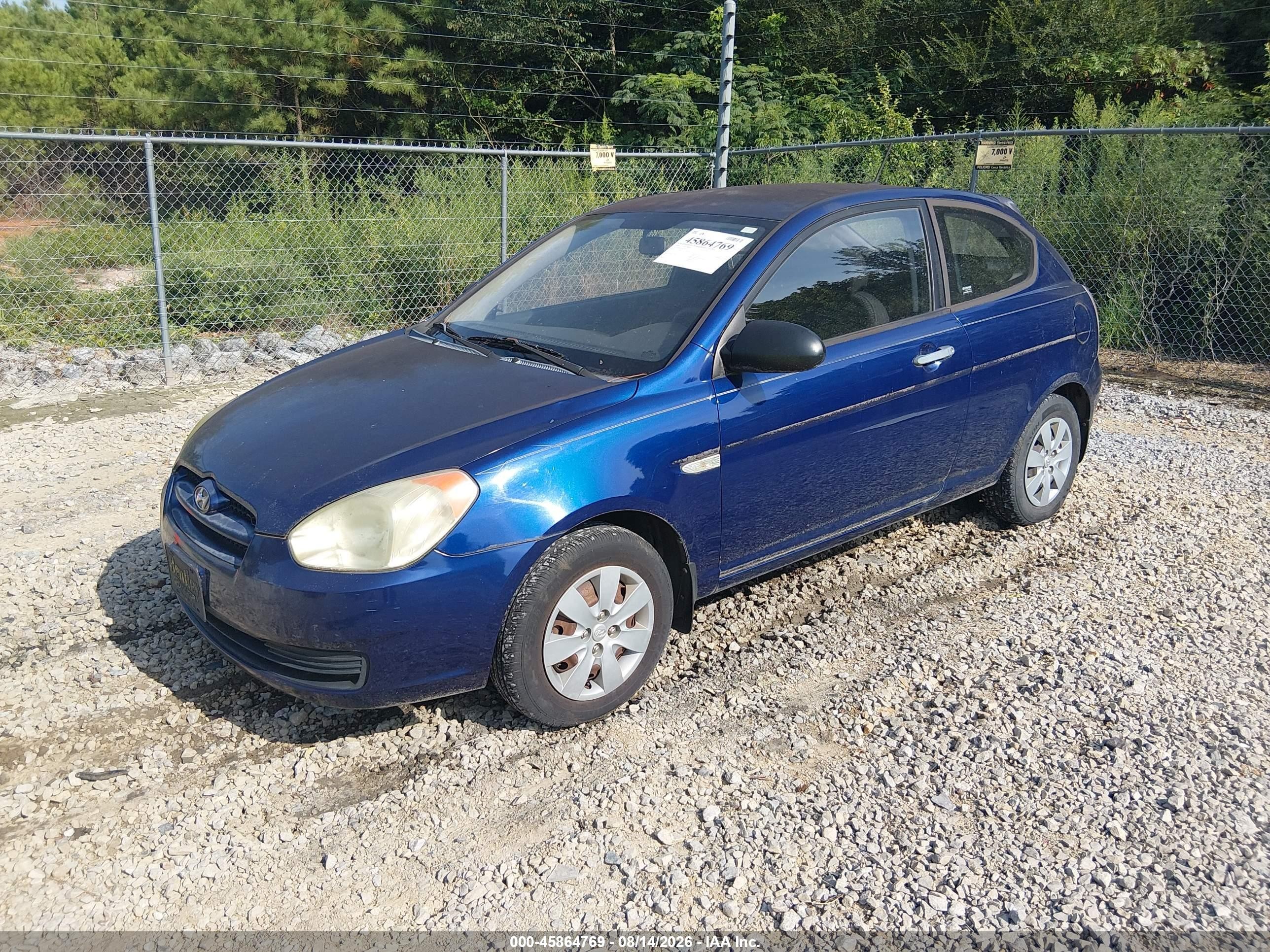 2009 Hyundai Accent Gs Blue vin: KMHCM36C19U135123