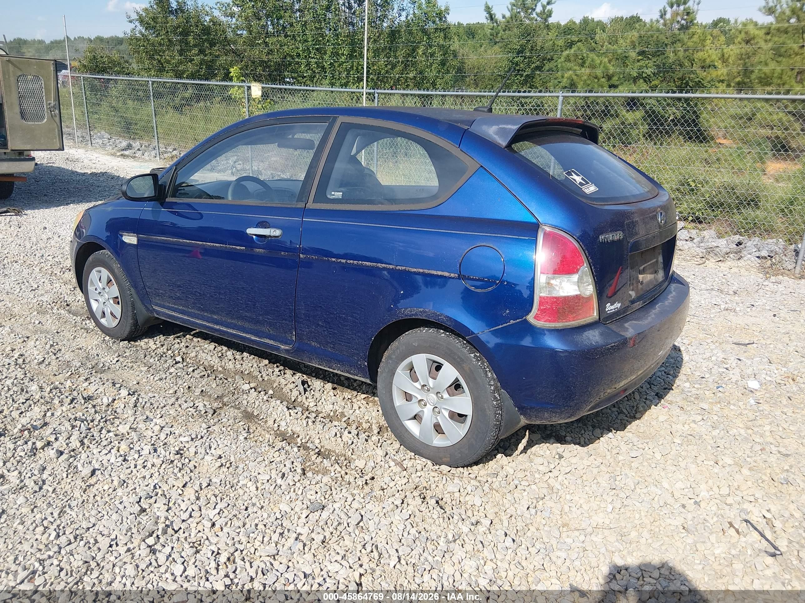 2009 Hyundai Accent Gs Blue vin: KMHCM36C19U135123