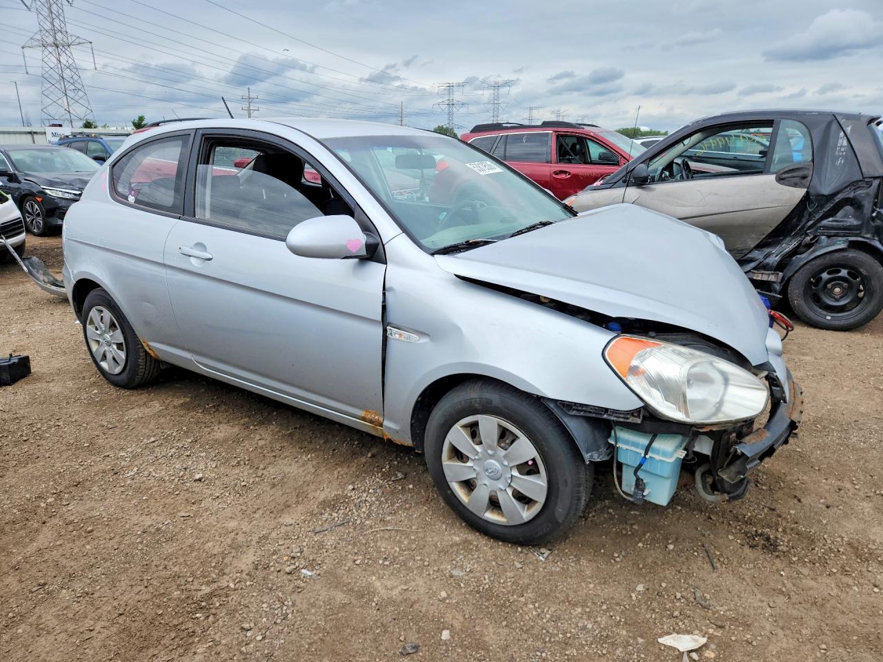 2007 Hyundai Accent Gs Silver vin: KMHCM36C27U040230