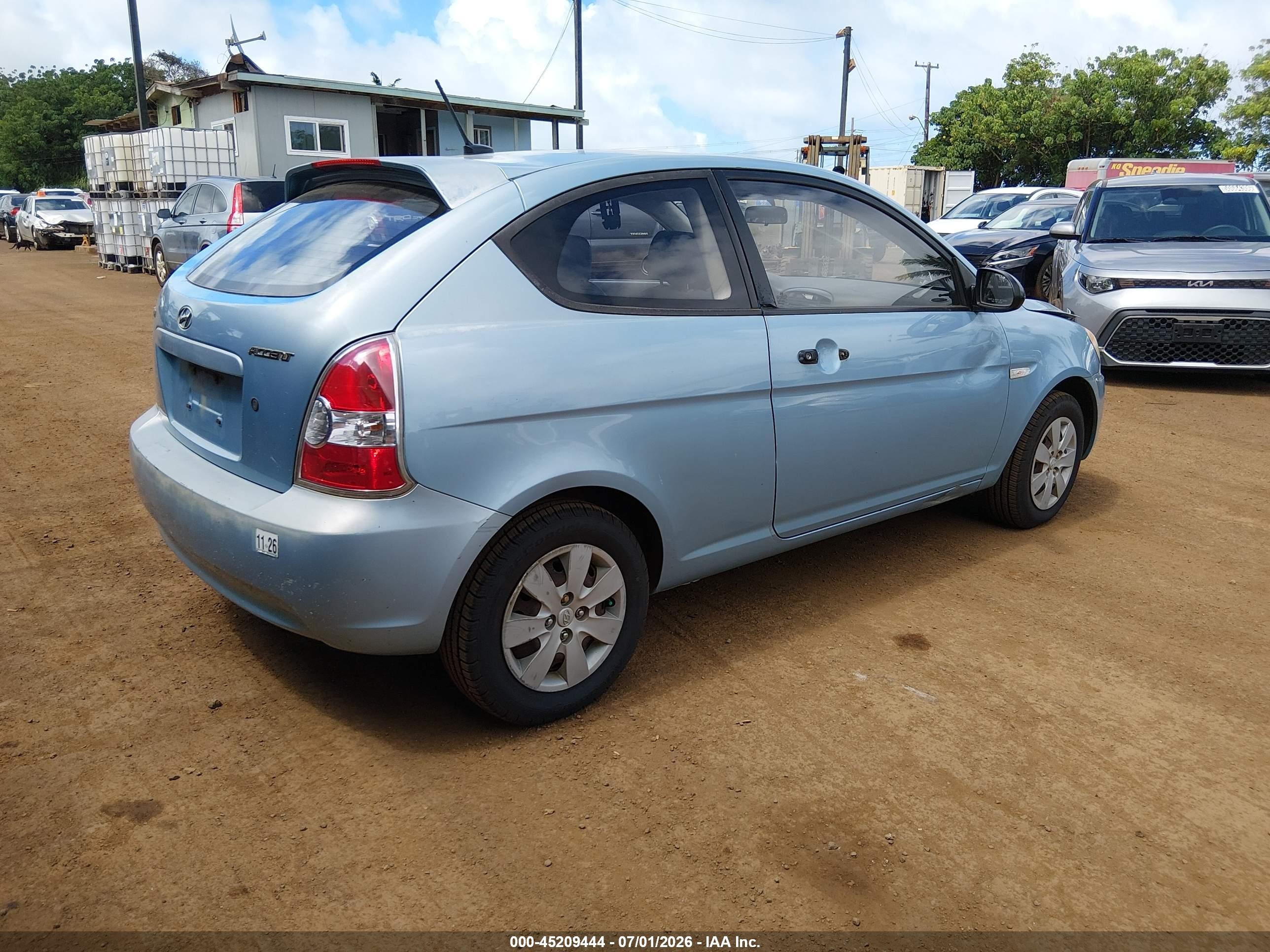 2009 Hyundai Accent Gs Blue vin: KMHCM36C29U118265