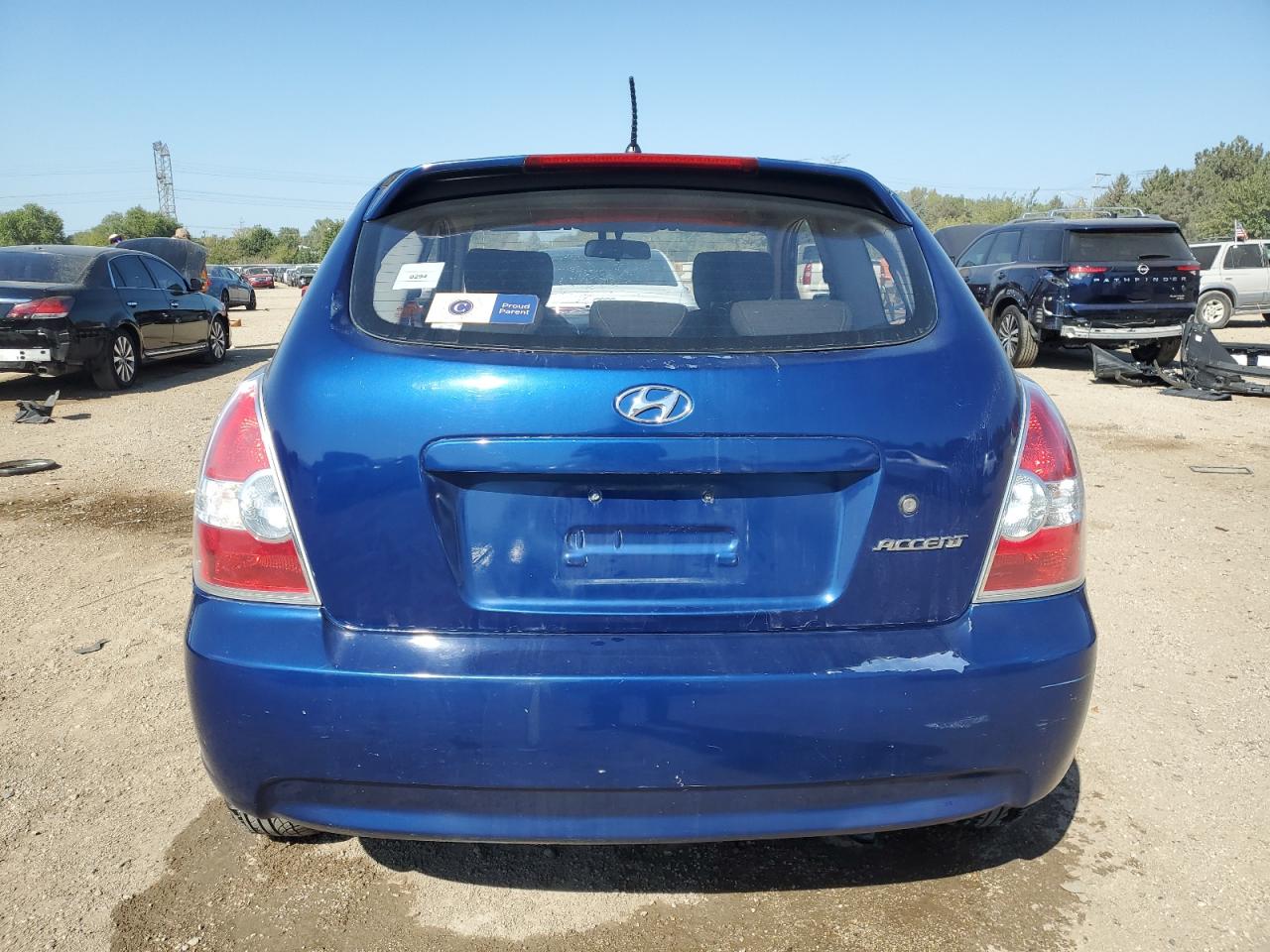 2007 Hyundai Accent Gs Blue vin: KMHCM36C37U008774