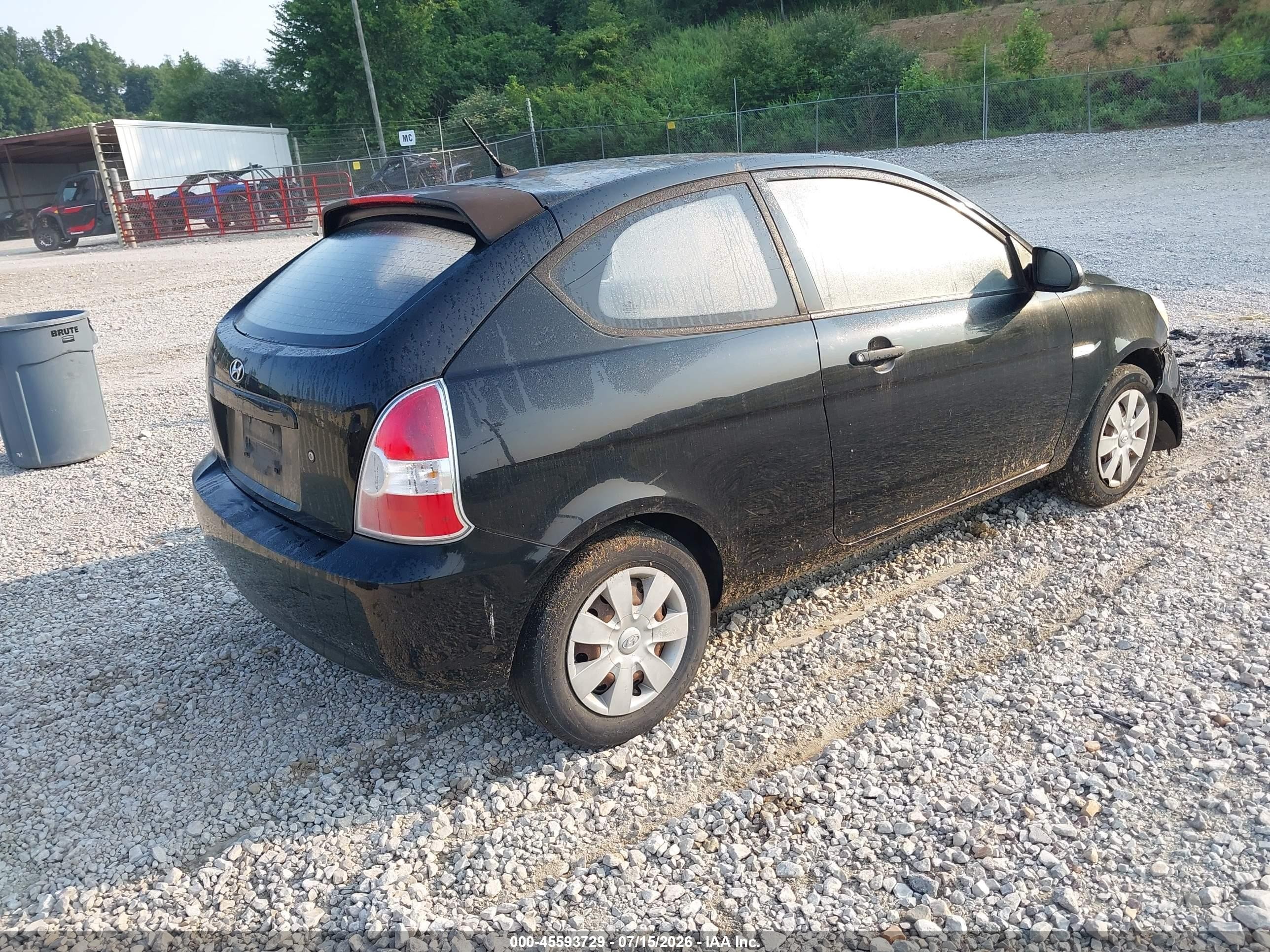 2007 Hyundai Accent Gs Black vin: KMHCM36C37U038647
