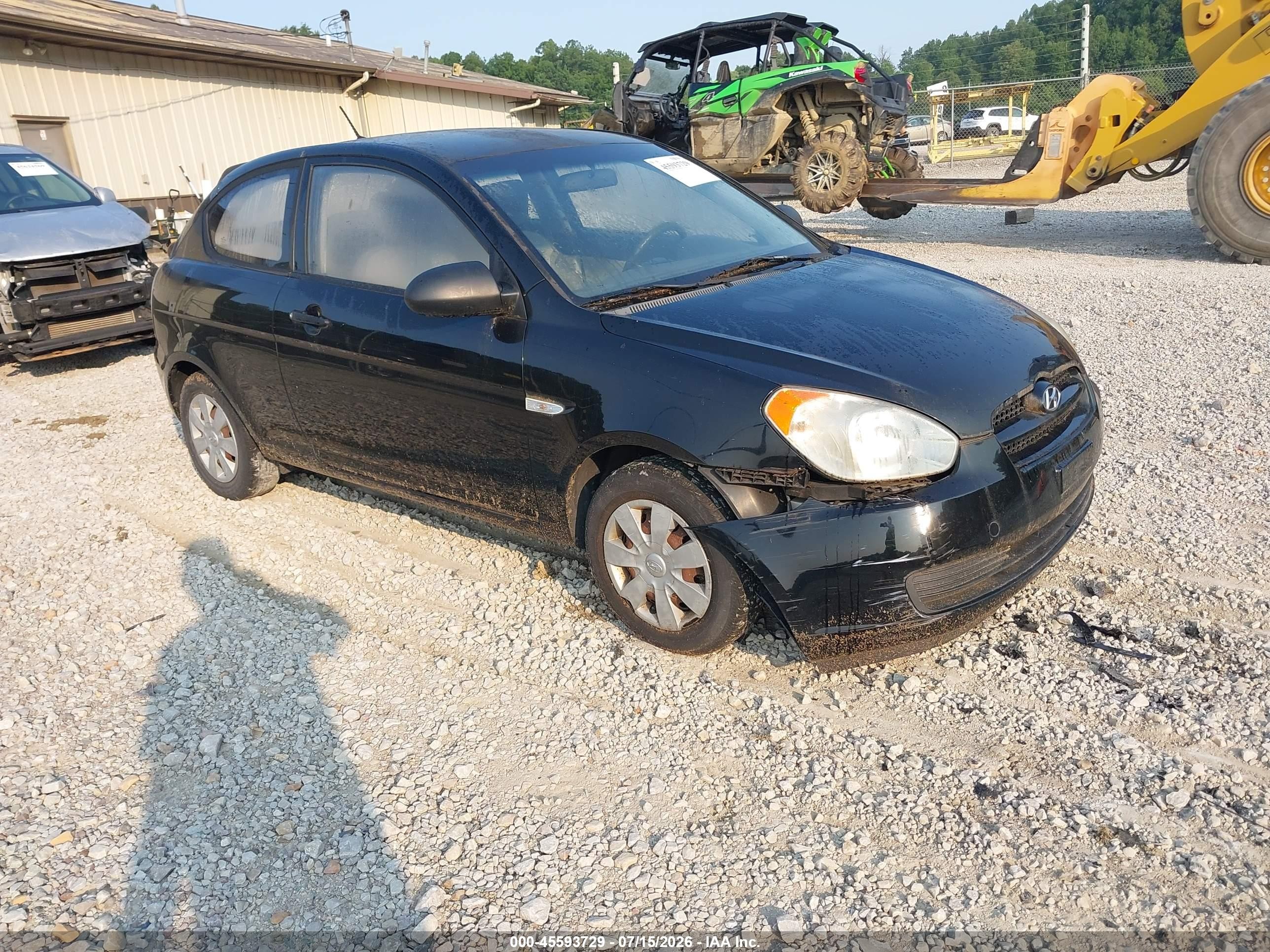 2007 Hyundai Accent Gs Black vin: KMHCM36C37U038647