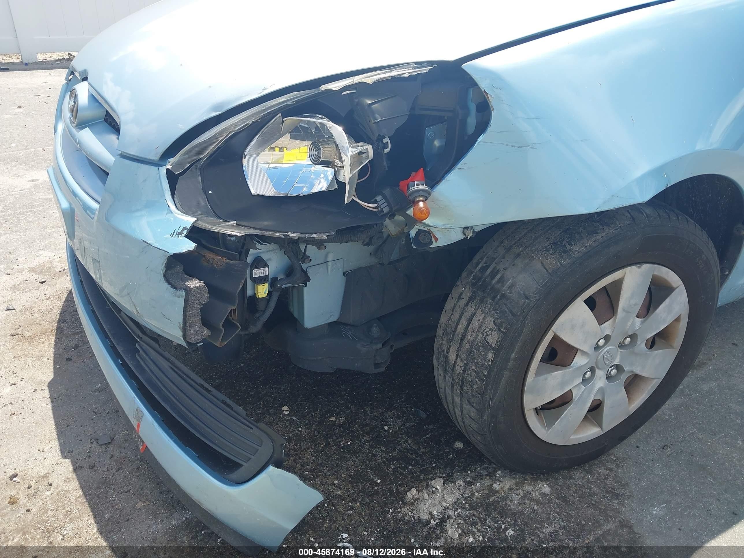 2008 Hyundai Accent Gs Light Blue vin: KMHCM36C38U073884