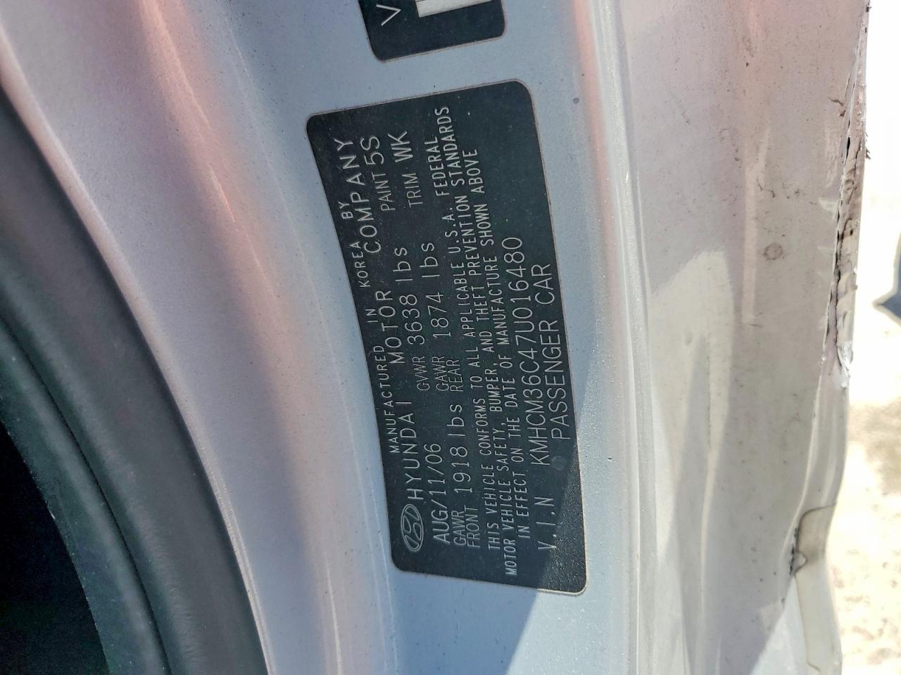 2007 Hyundai Accent Gs Silver vin: KMHCM36C47U016480
